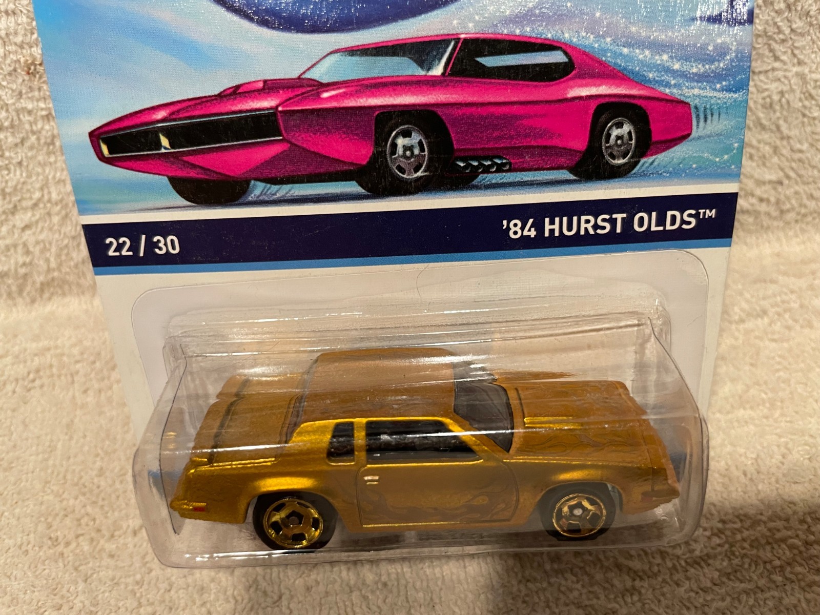 1/64 HOT WHEELS “COOL CLASSICS” 84 HURST OLDS CUTLASS/MATTE GOLD-GHOST FLAMES