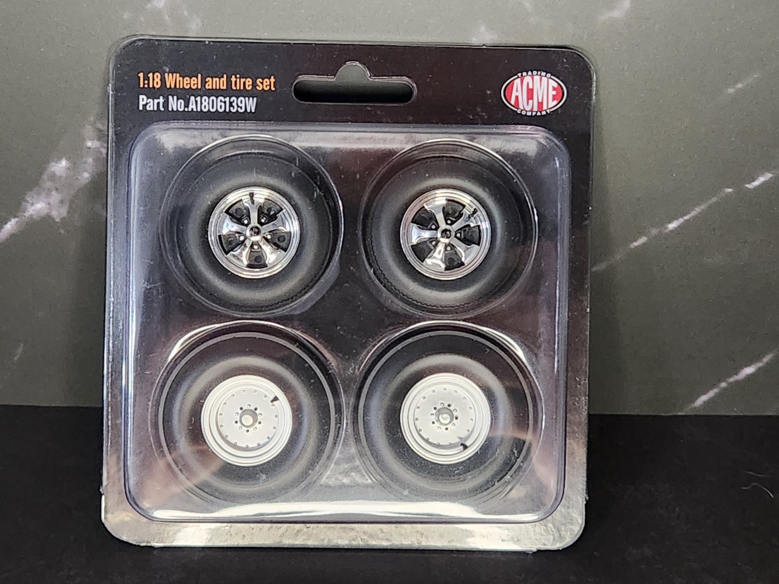 1/18 ACME Keystone Drag Wheel & Tire Set-A1806139W
