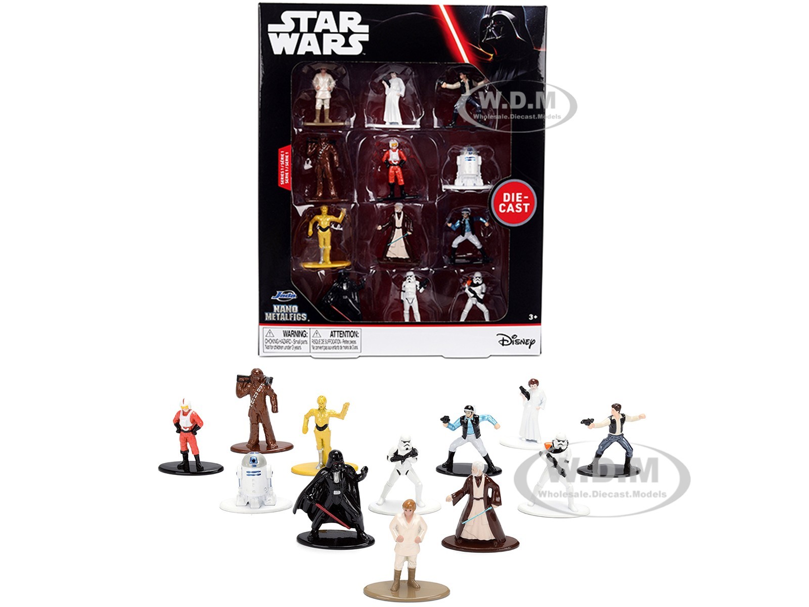 SET OF 12 DIECAST FIGURES “STAR WARS” NANO METALFIGS BY JADA 37360