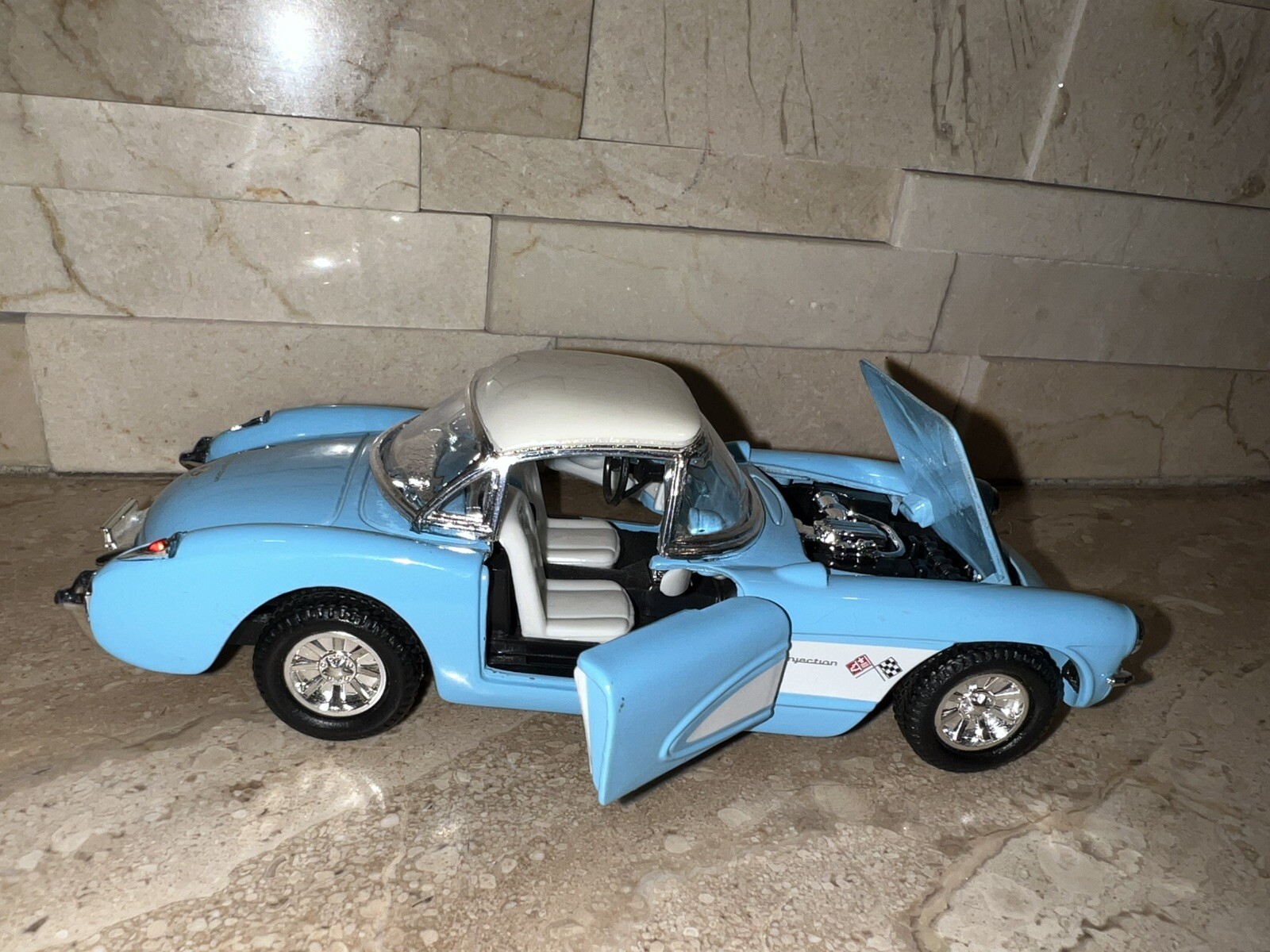 1957 Chevy Corvette Light Blue/White 5.5″