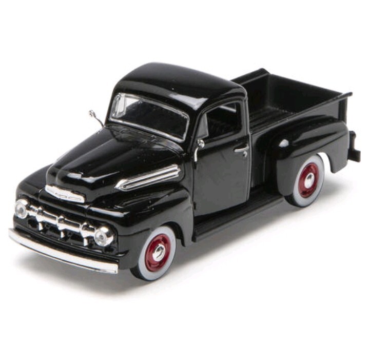 Denver Die-Cast 1:48 Scale 1951 Ford Pick-Up Truck – BLACK w/Red Rims – New