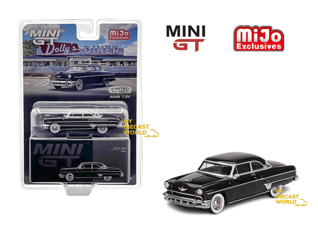 1:64 Mini GT #448 1954 Lincoln Capri Black Limited Edition mgt00448