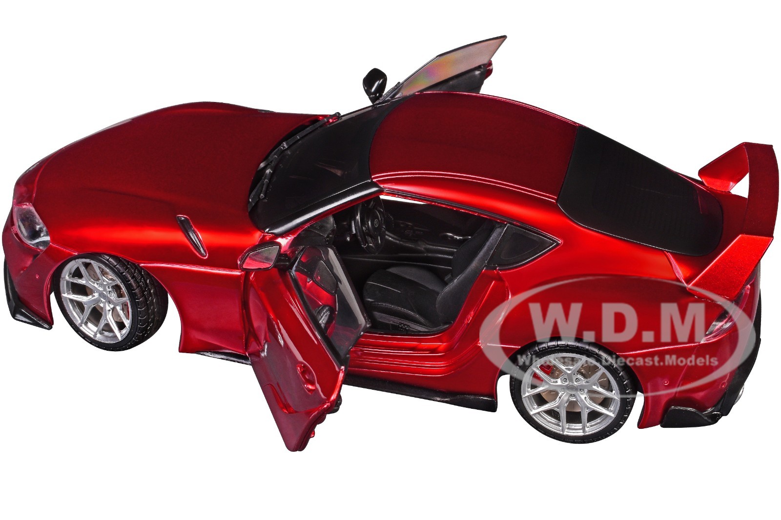 TOYOTA GR SUPRA RED METALLIC 1/18 DIECAST MODEL CAR BY JADA 36468