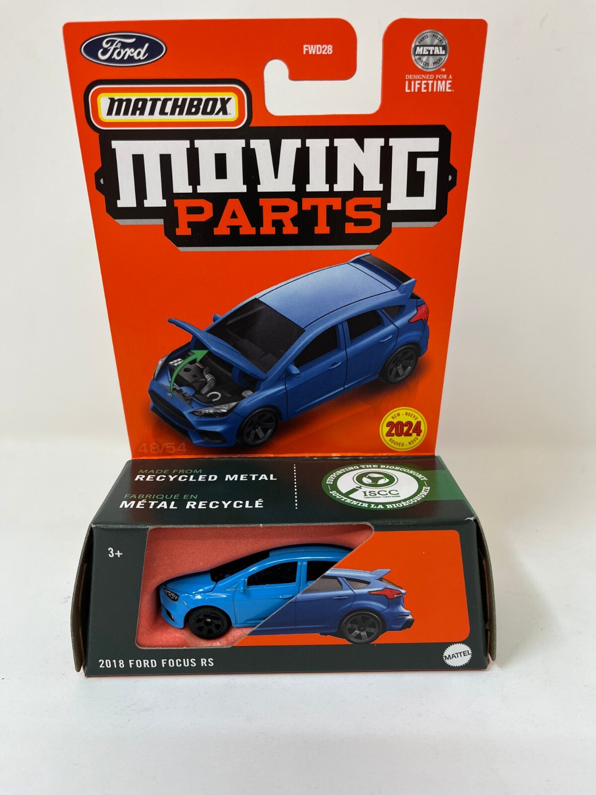 2018 Ford Focus RS * BLUE * 2024 Matchbox Moving Parts Case M HA301