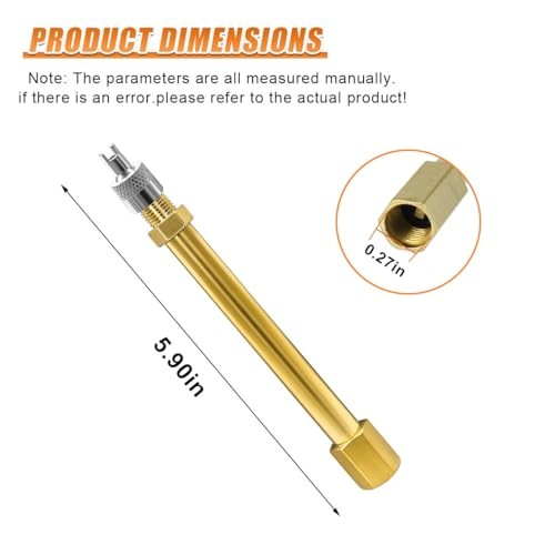 YoRise 2PCS 6 Inch 150 mm Dual Valve Stem Extension, Universal Copper Car 6IN