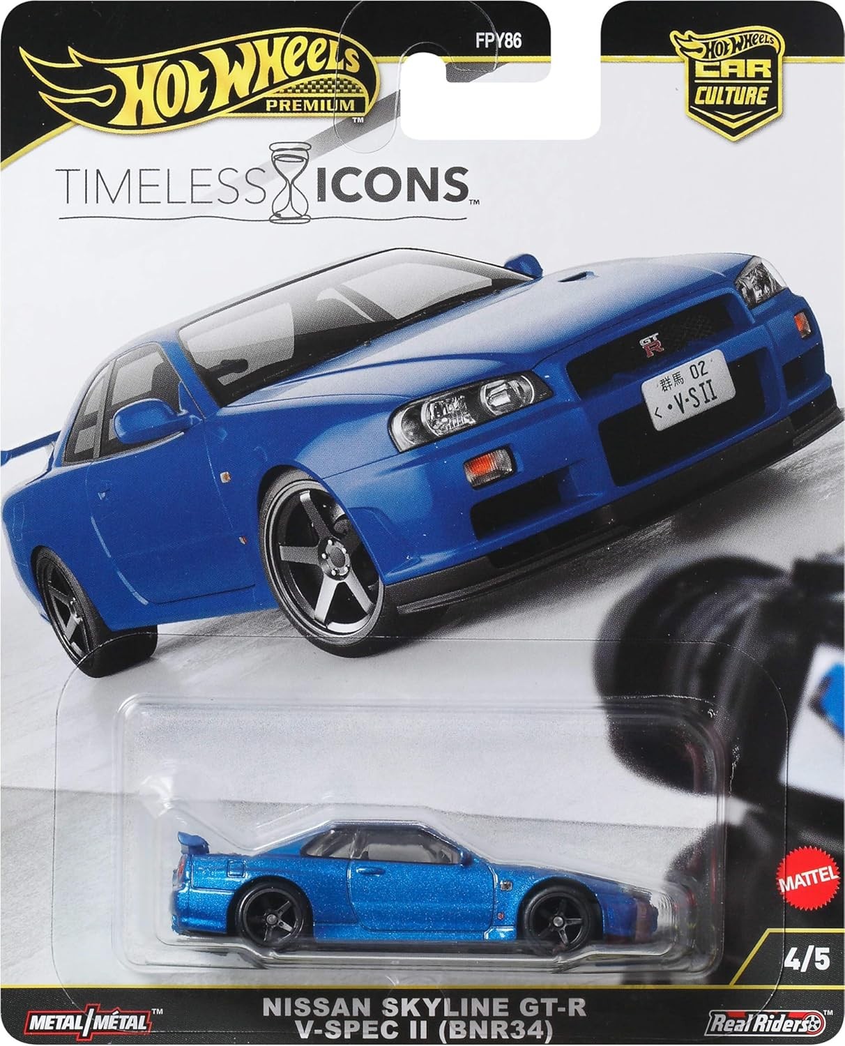 Hot Wheels Premium Car Culture Timeless Icons Nissan Skyline R34 GTR V SPEC II