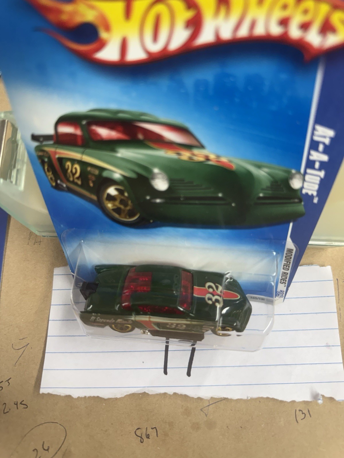 2009 Hot Wheels #165 Modified Rides 9/10 AT-A-TUDE Green Variation w/Gold 5Spoke