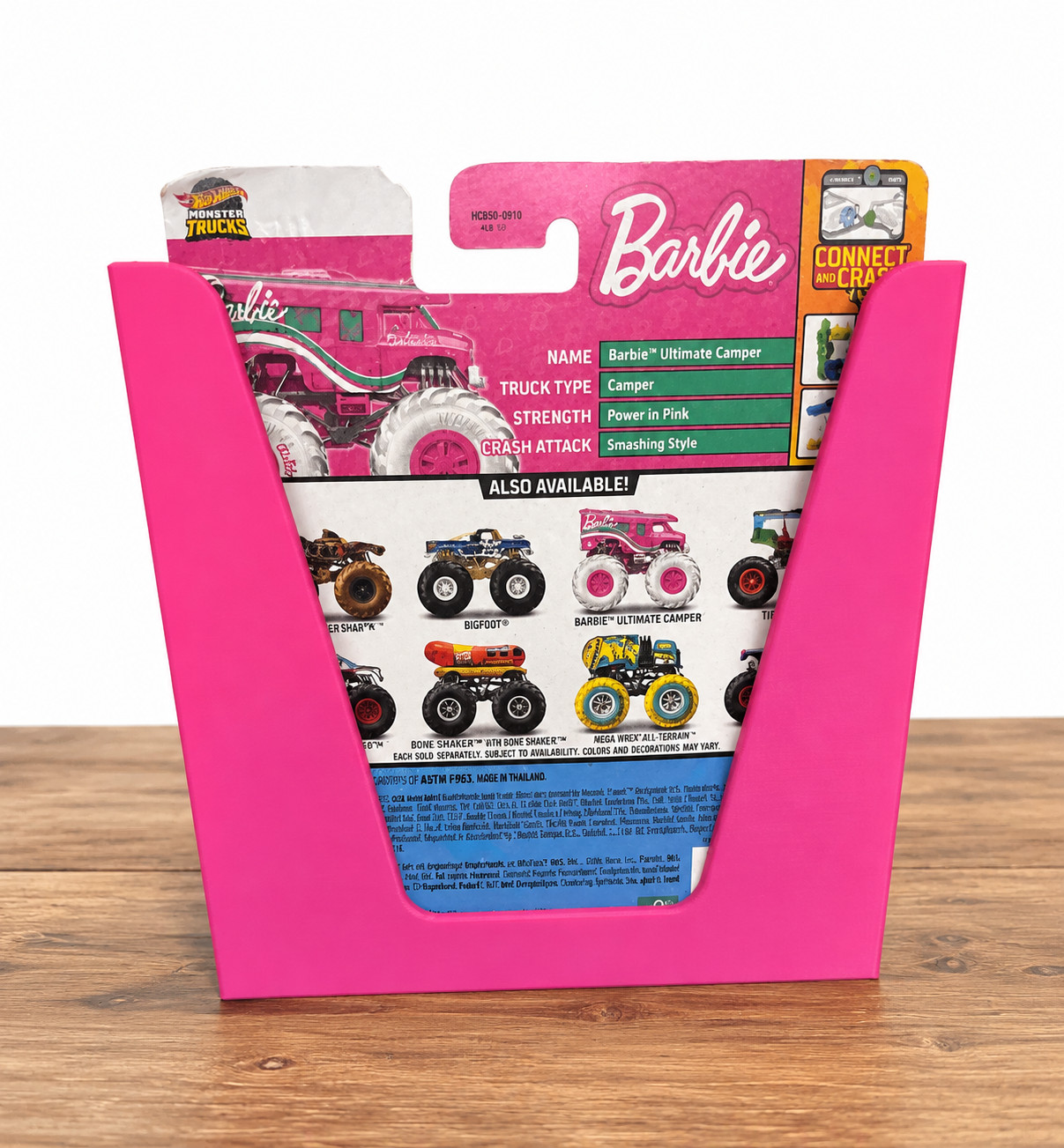Hot Wheels Monster Truck Barbie 1:64 Diecast Vehicle WITH Custom Pink Stand
