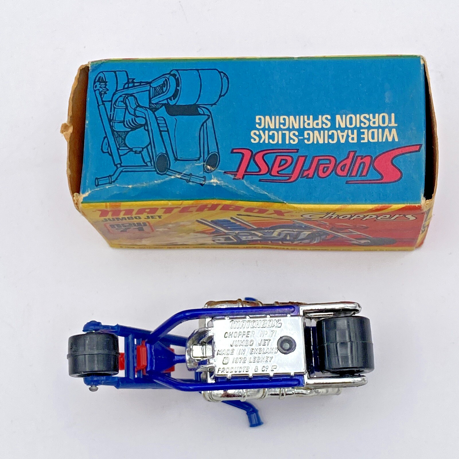 Lesney Matchbox Superfast Chopper Jumbo Set No 71 Blue with Box England 1972