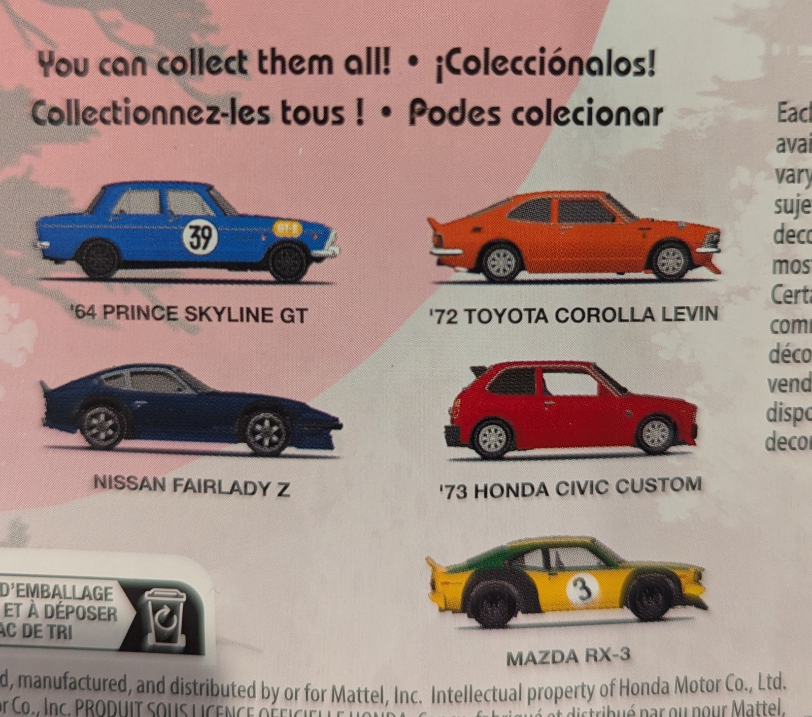 Hot Wheels Premium Car Culture Historic Skyline, Toyota, Honda, Nissan, Mazda