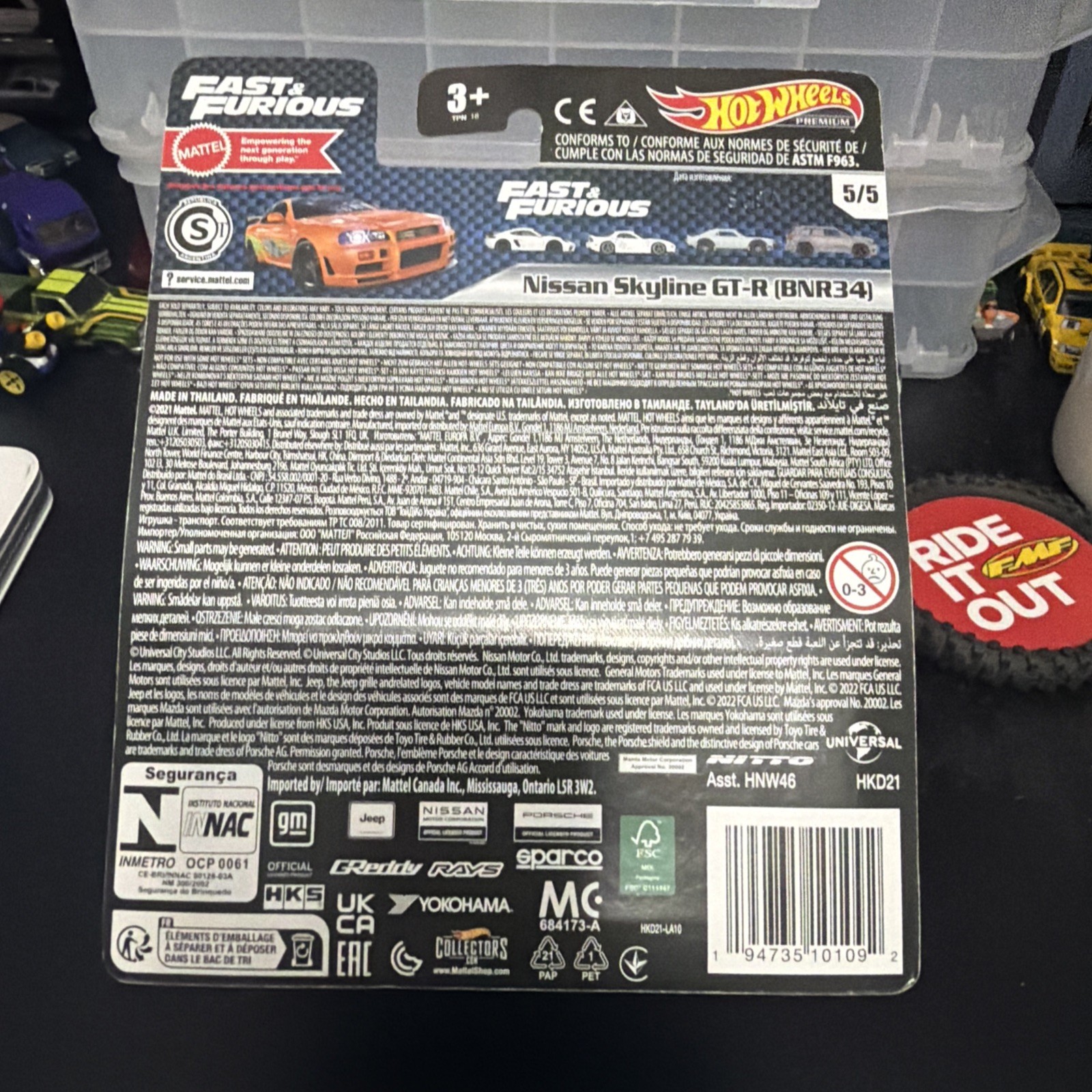 2022 Hot Wheels Fast & Furious Orange NISSAN SKYLINE GT-R (BNR34) #HKD21 New
