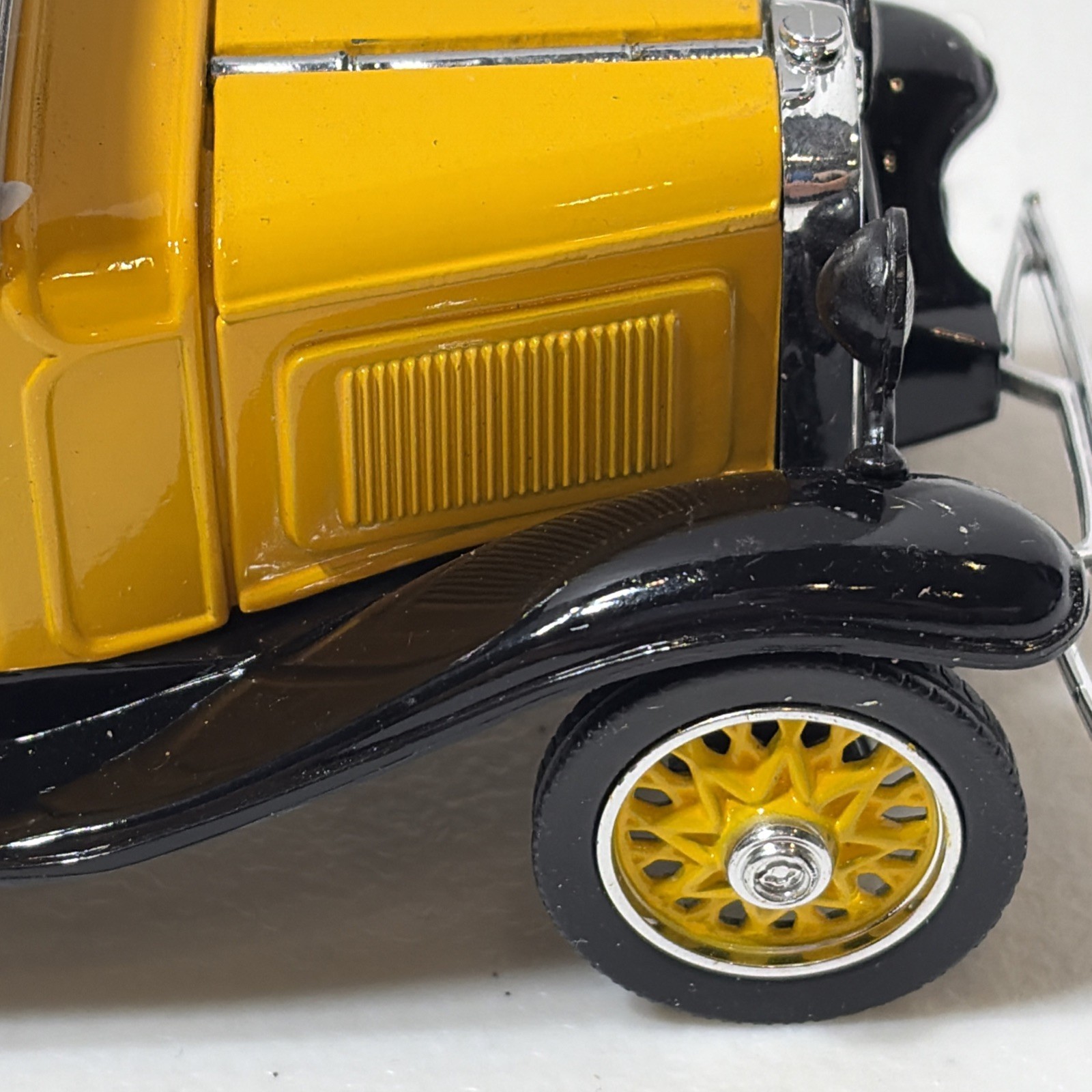 1932 Chevy Open Cab Pickup Diecast Yellow Black Vintage Car Collectible