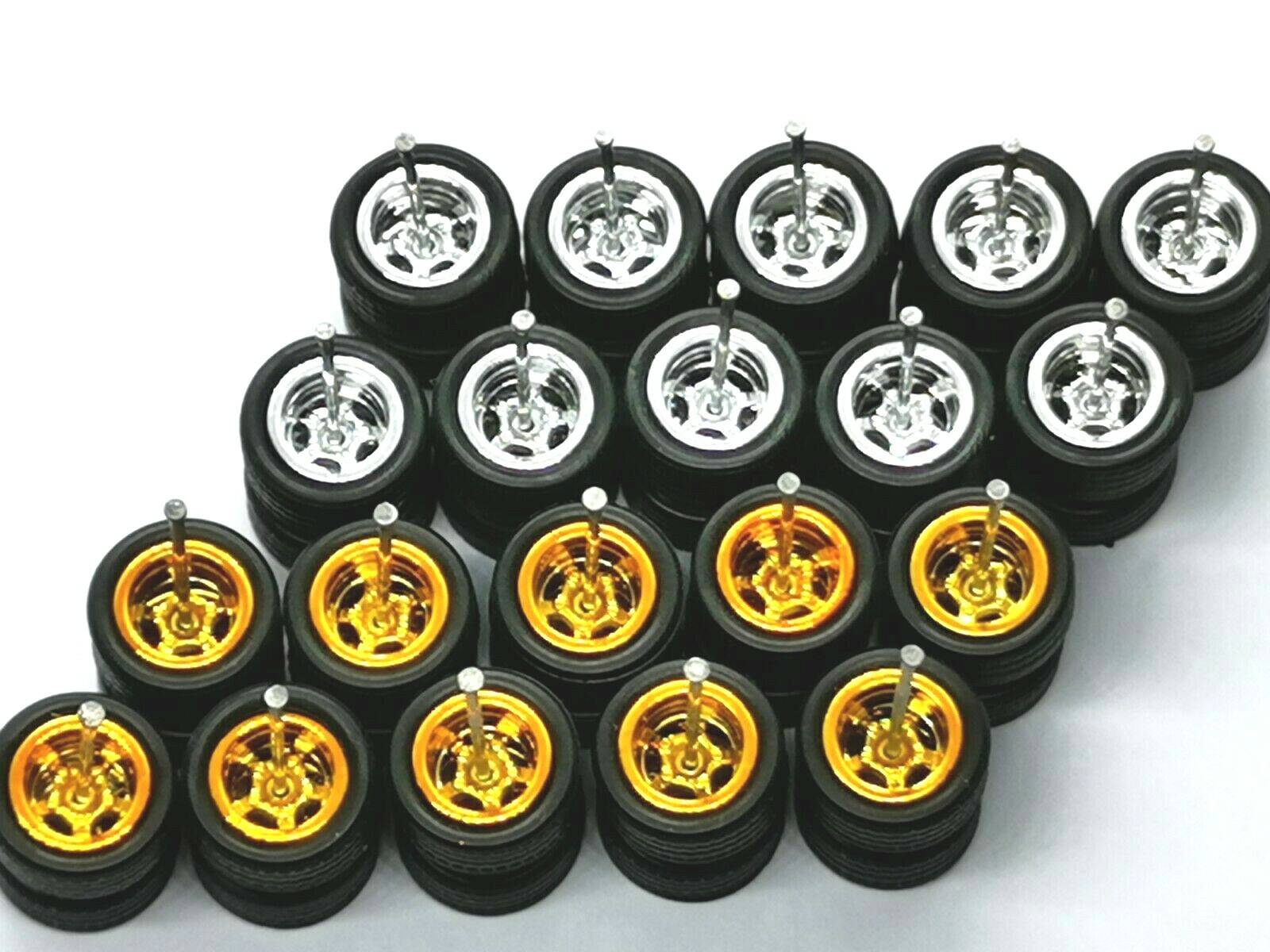 HOT WHEELS REAL RIDERS WHEELS RUBBER TIRES 5 SPOKE 10MM 10 SETS MIX COLORS