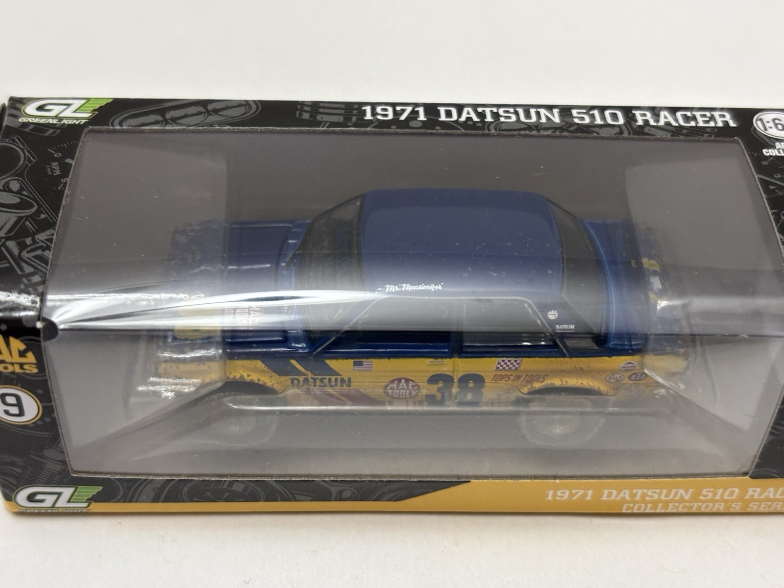 Greenlight 1971 Datsun 510 Racer MAC TOOLS EXCLUSIVE Collector’s Series Yellow