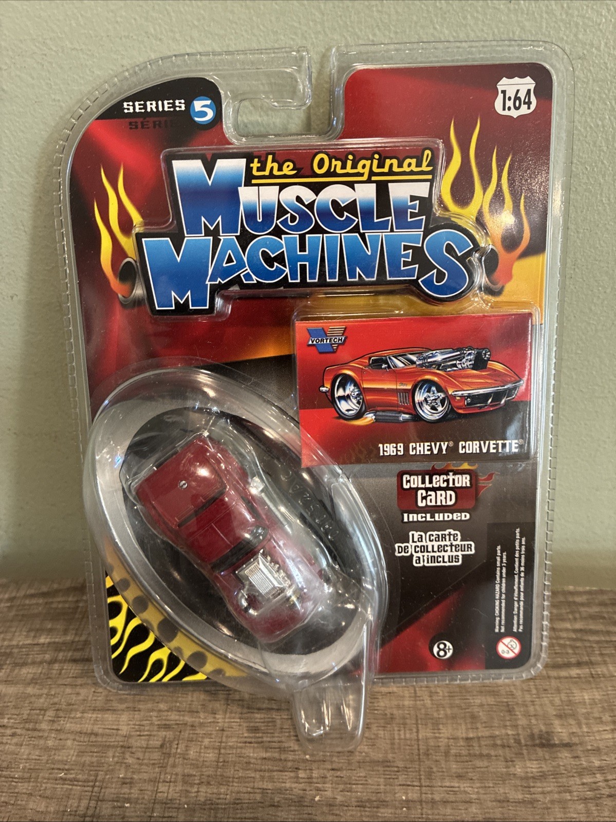 Muscle Machines Series 5 1969 Chevy 69 Corvette Vortech Chevrolet Red 1:64