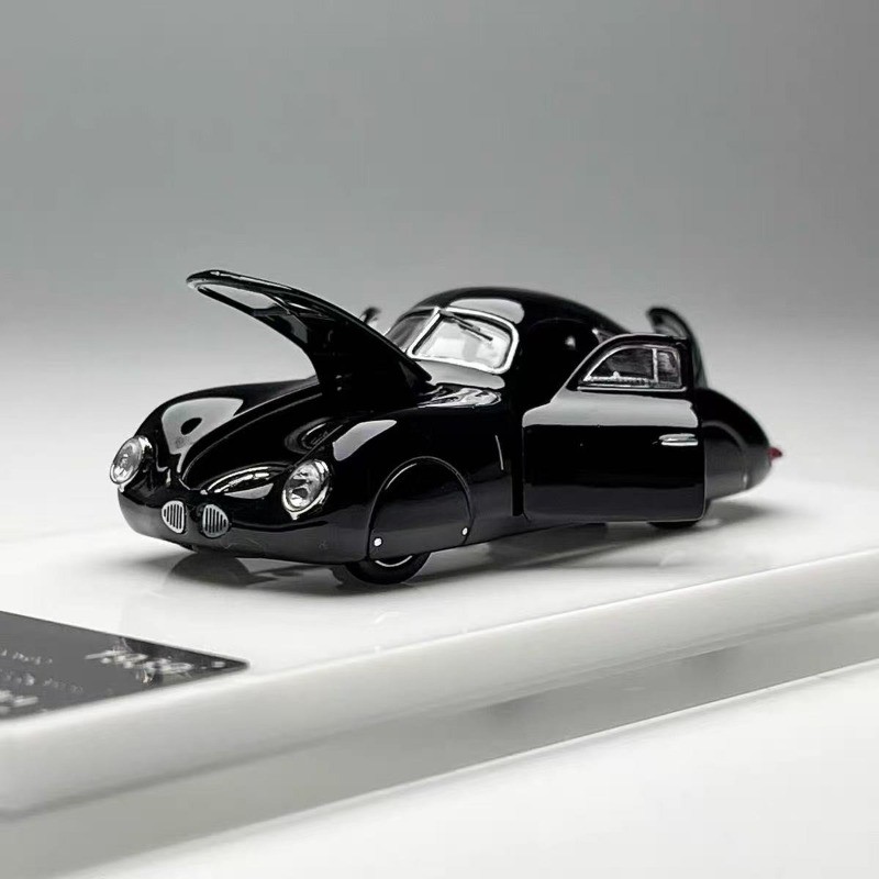 1: 64 Porsche Type 64 1939 Prototype Alloy Die Casting Model Open Door Black New