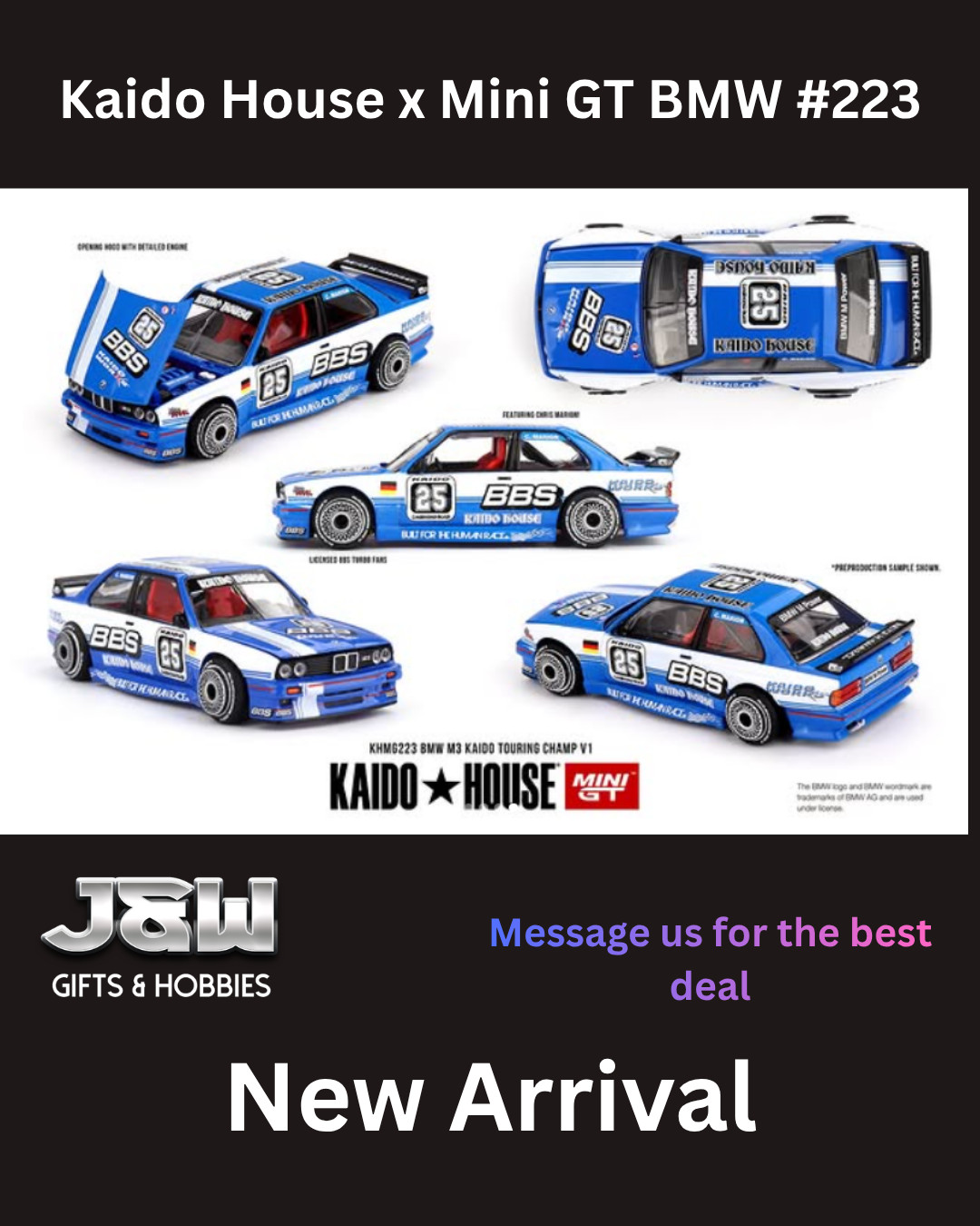 Kaido House x Mini GT BMW M3 Kaido Touring Champ V1 BBS #223 1/64