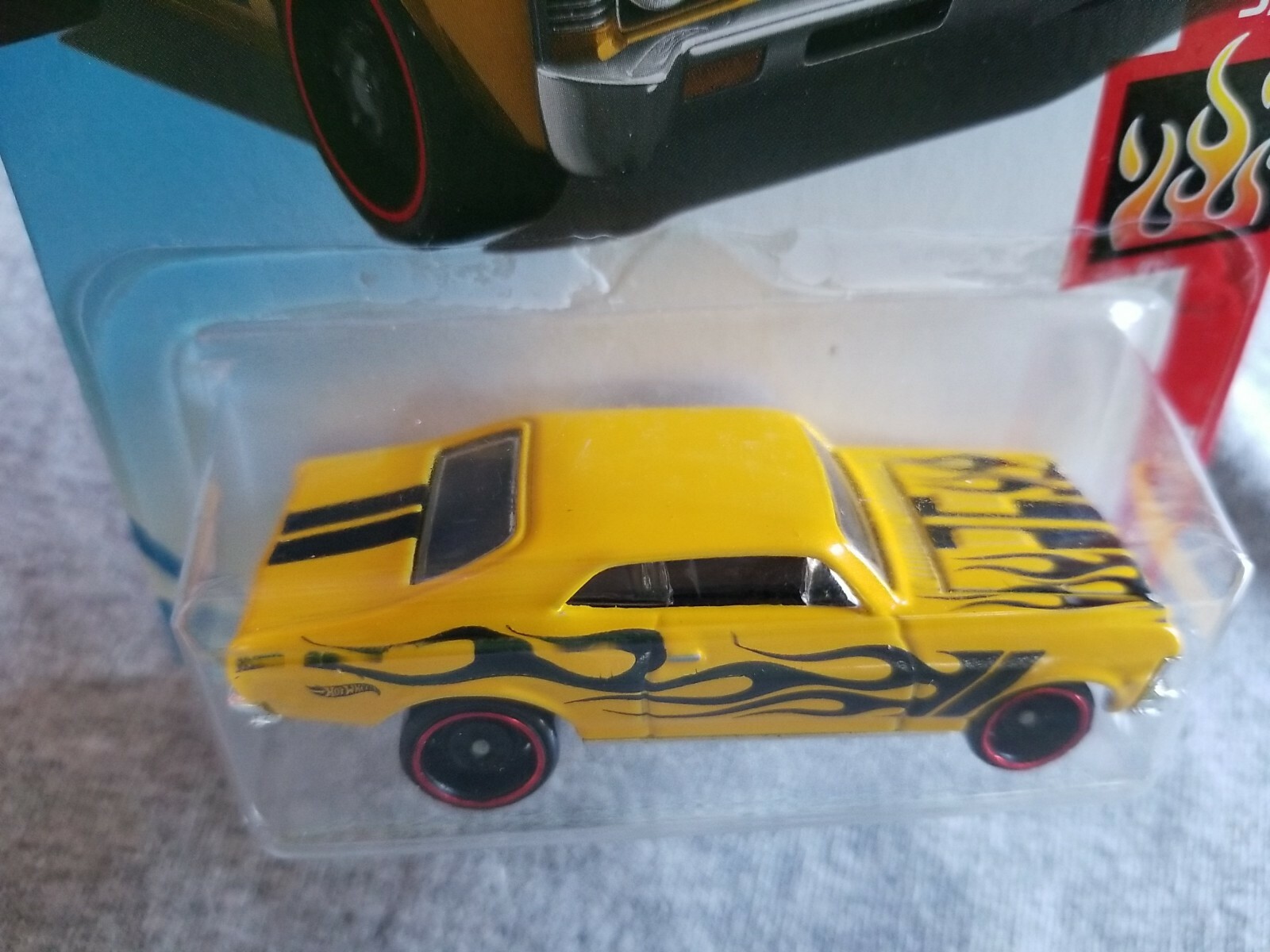 2018 Hot Wheels 68 CHEVY NOVA Yellow ?/365 EXCELLENT CARD Kmart Color
