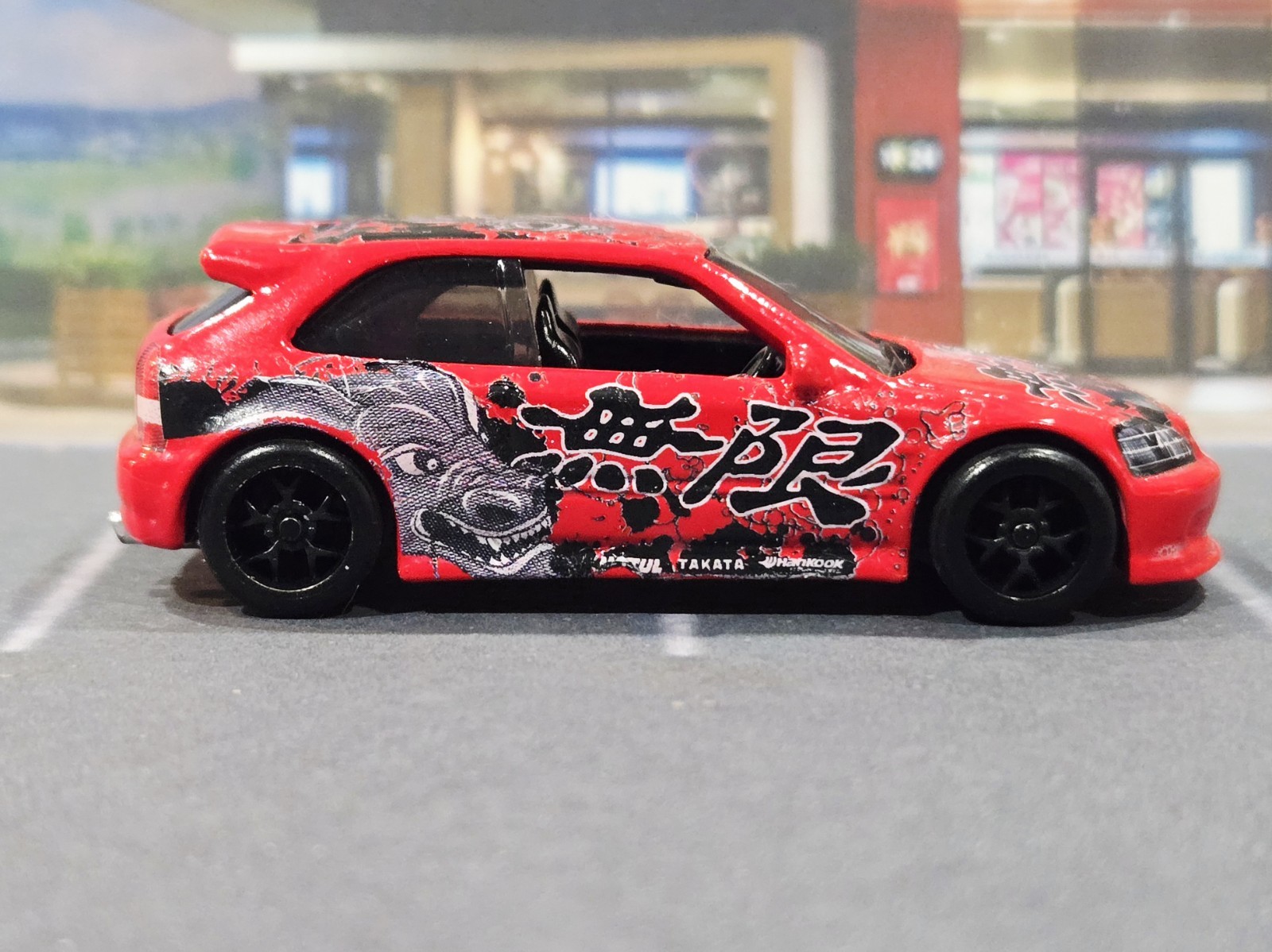 😎👍 CUSTOM Hot Wheels ’99 Honda Civic Type R (EK9) New Red Paint Real Riders