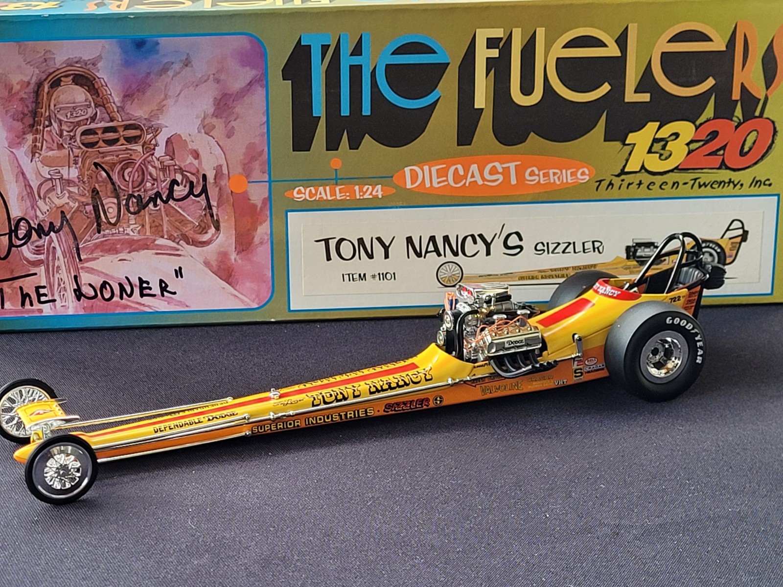 1320 The Fuelers Tony Nancy Signed Box 1:24 Diecast Dragster 4350/5000