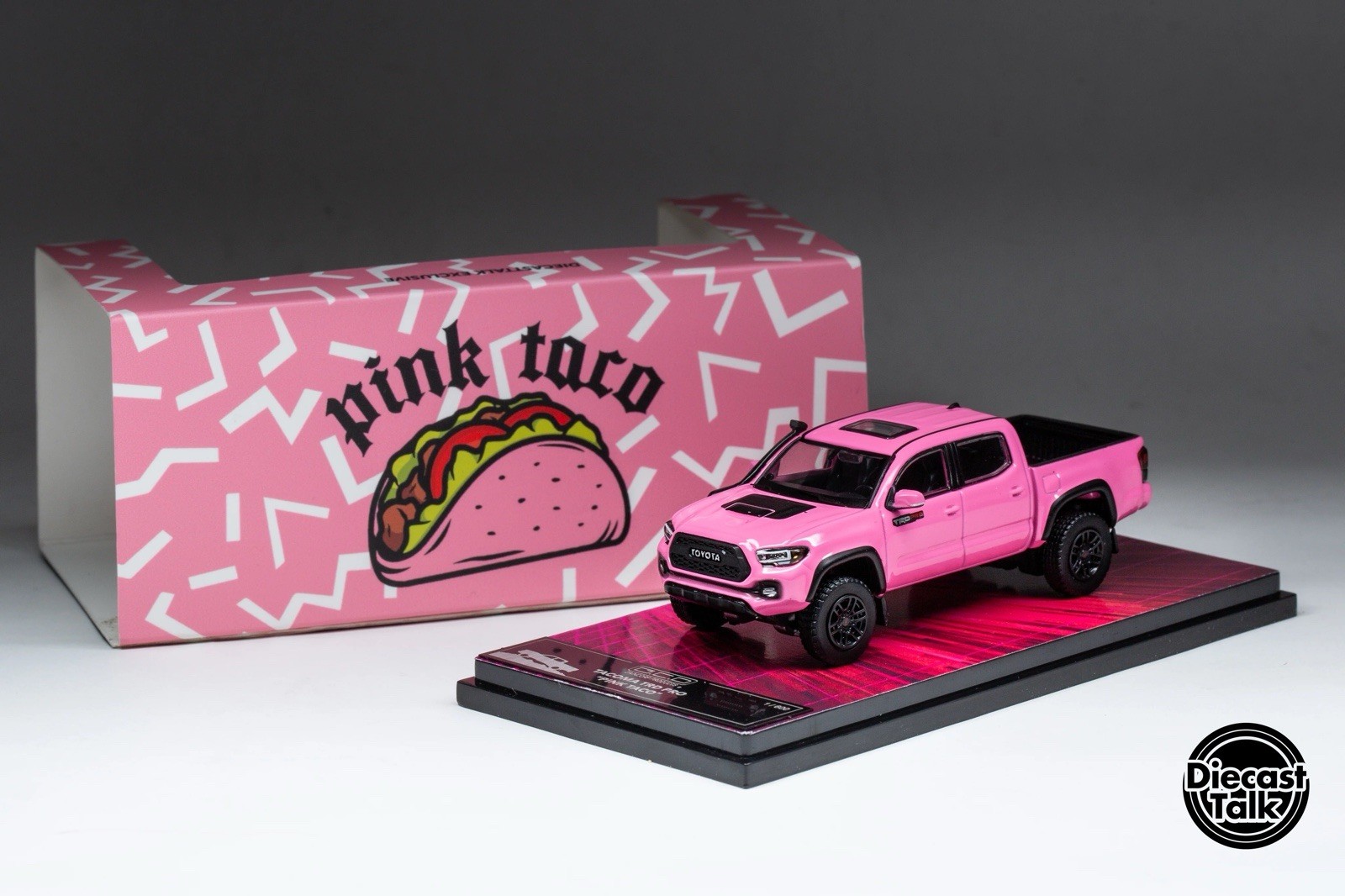 1/64 DiecastTalk Exclusive GCD Toyota Tacoma TRD PRO Pink Taco 1.0 New