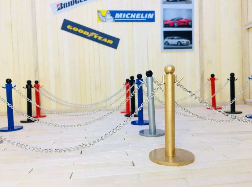 1/18 Diorama Stanchion Chain Barrier DIY Model Car Show Display Accessories Prop