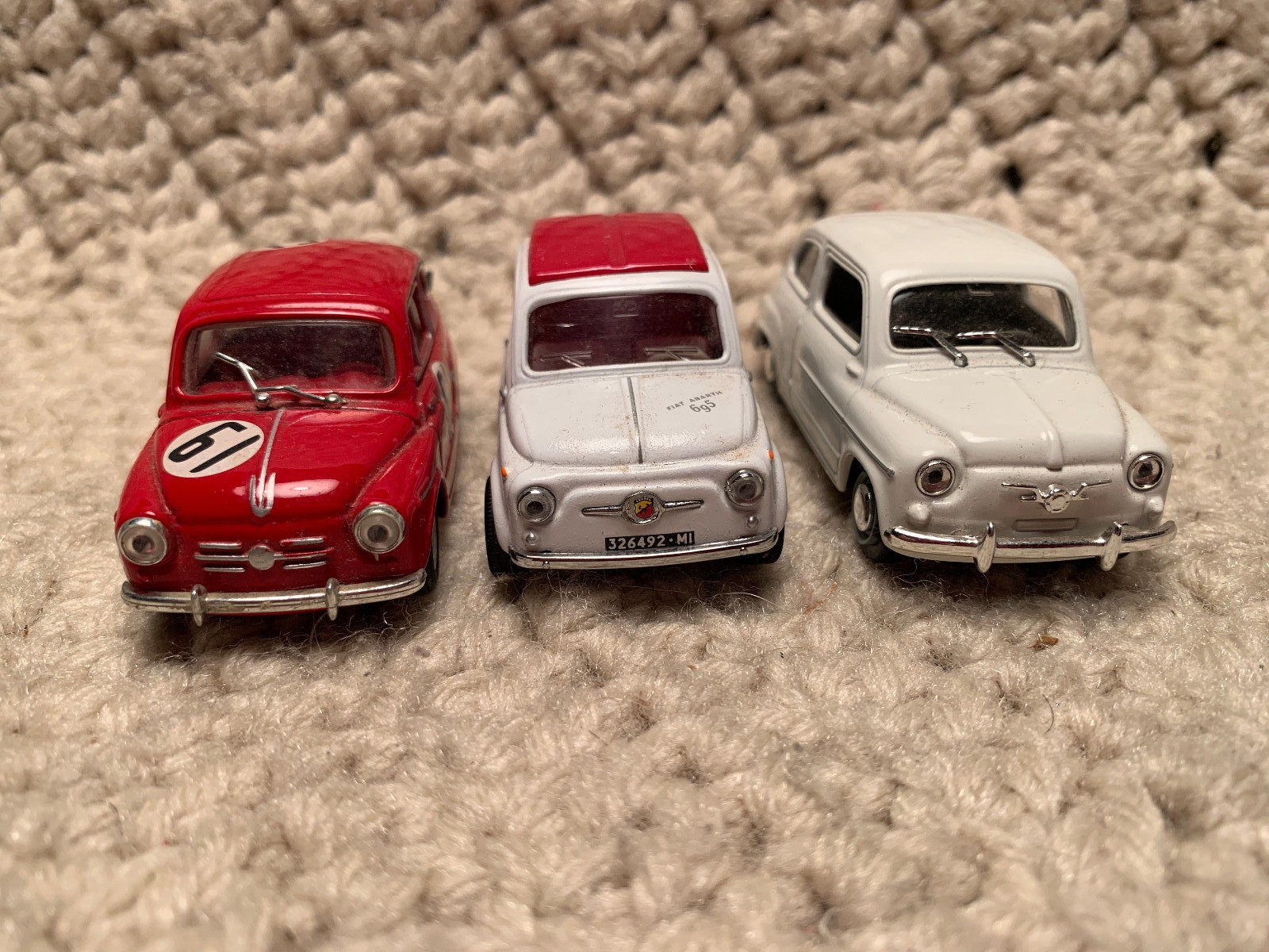 Lot Of 3 Classic 1/43 Fiat Abarth Micro Sports Competition Cars Viva Italiano