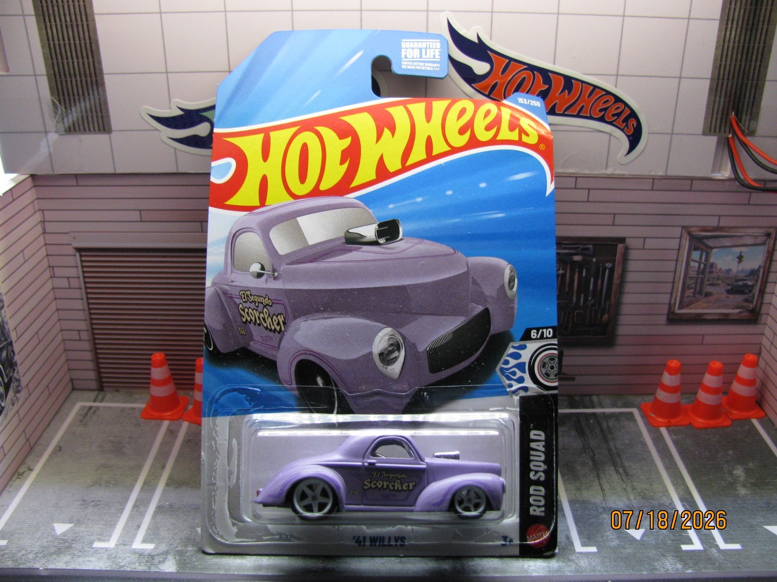 2026 Hot Wheels Purplish ’41 Willys Rod Squad 153/250, w/Real Riders Wheel Swap