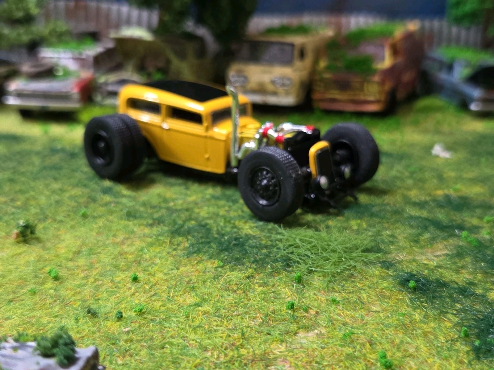 Custom 1:64 street Rat Rod lowered hot FORD chopped panel paddy wagon HotWheels