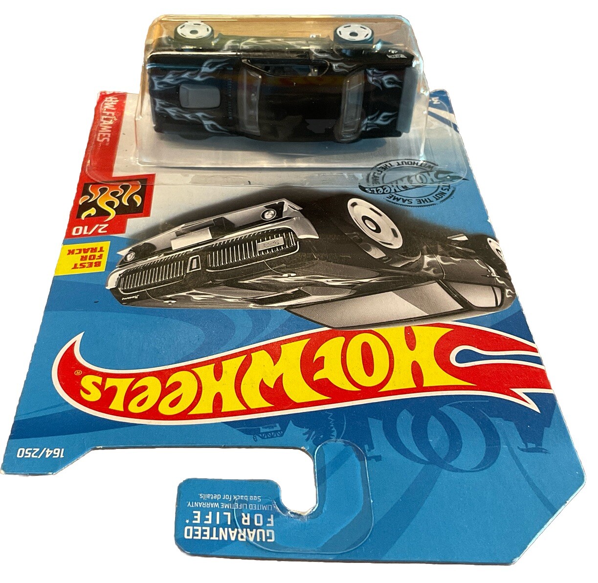 2019 Hot Wheels #164 HW Flames 2/10 68 MERCURY COUGAR Black Variant wWhiteSlotSP