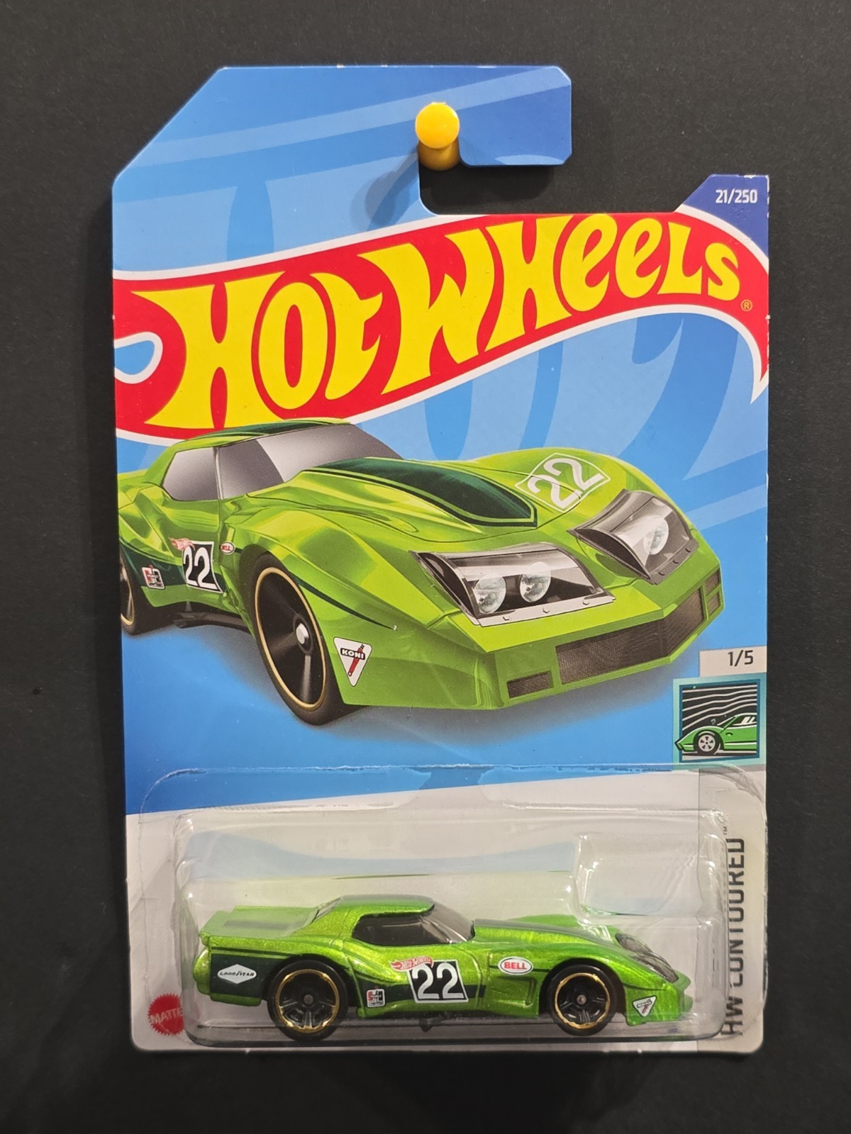 Hot Wheels Contoured #21 Green ’76 Greenwood Corvette 2021 1/5