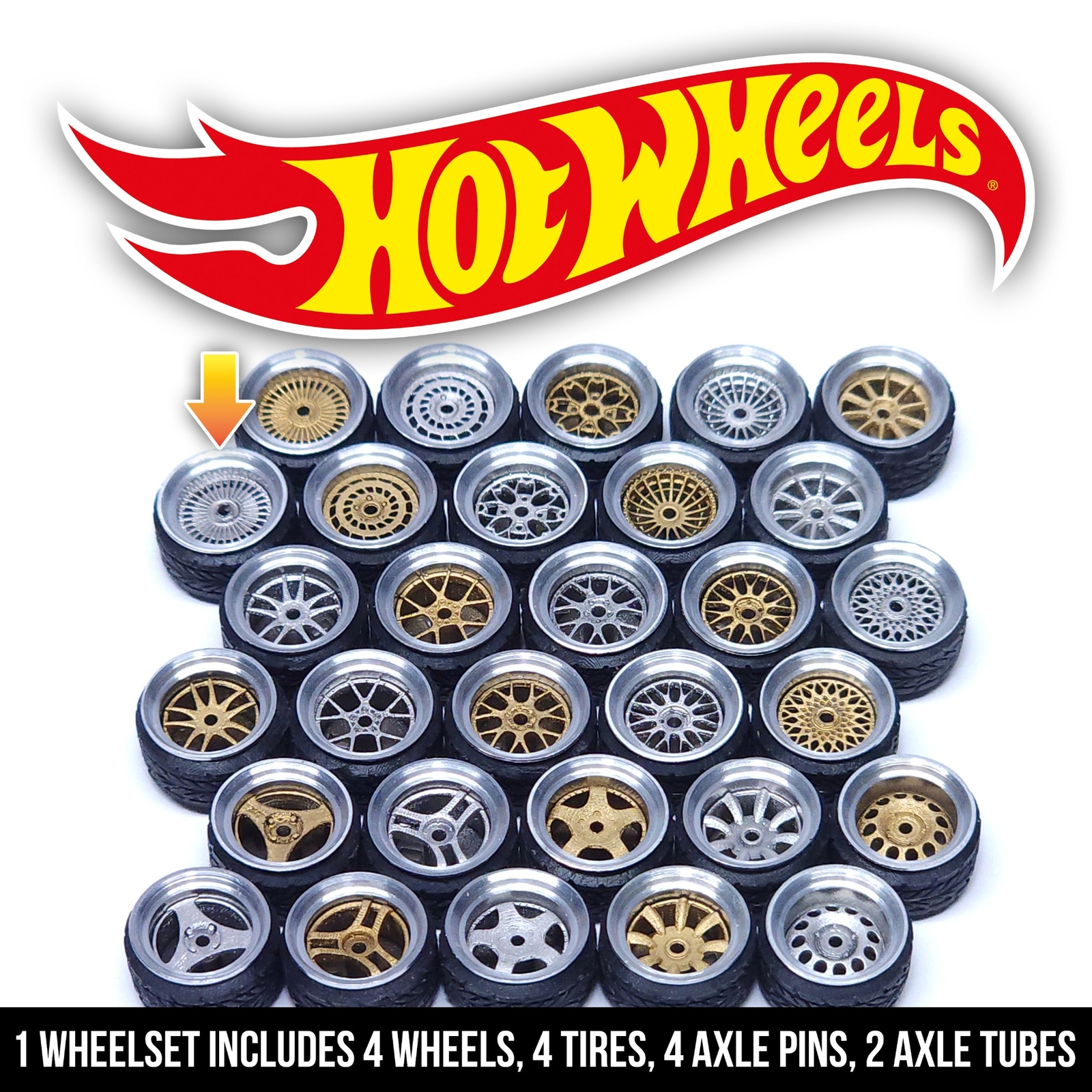1/64 Scale STANCE ALLOY v4 Wheels – 2 Piece Real Rider Rims Tires Set for Hot