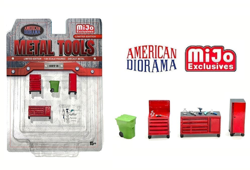 American Diorama 1/64 METAL TOOLS Set B Garage Accessories Die Cast