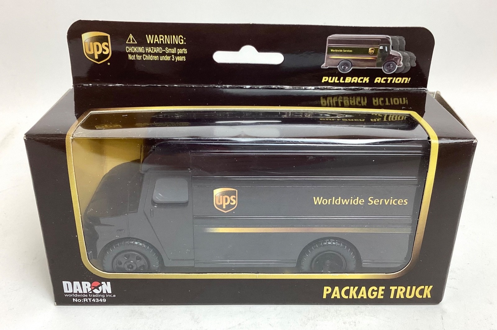 New In Box DARON Pullback Action UPS Package/Box Truck #RT4349