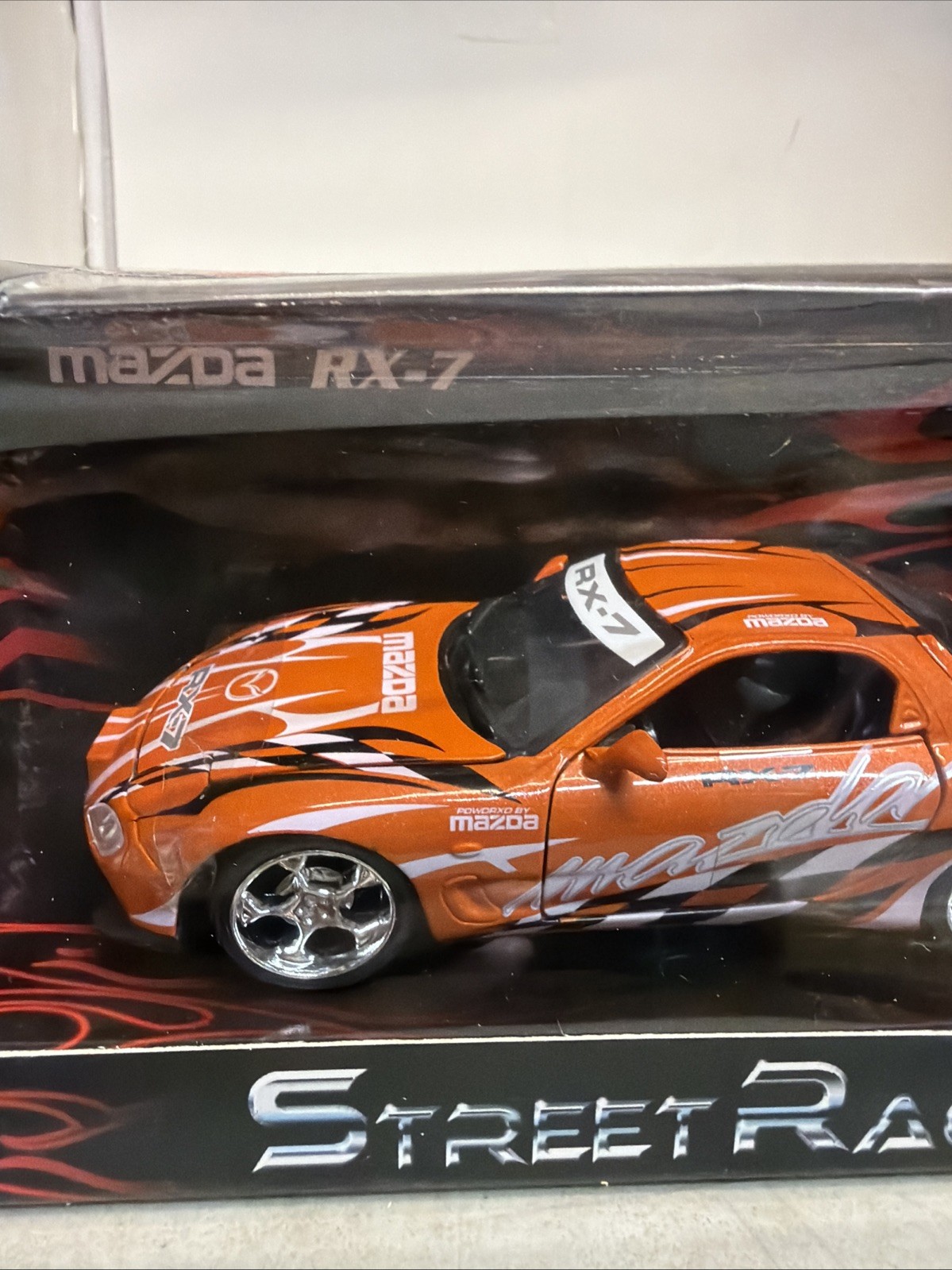 Motor Max Mazda RX-7(Tuner) 1/24 Scale Street Racer NIB Sealed RARE FLAME PKG