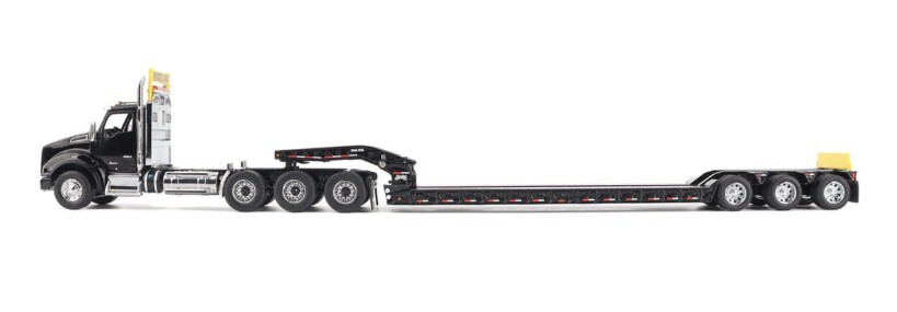 Diecast Masters 71134 Kenworth T880 SBFA Black & Trail King Lowboy 1/50 Scale