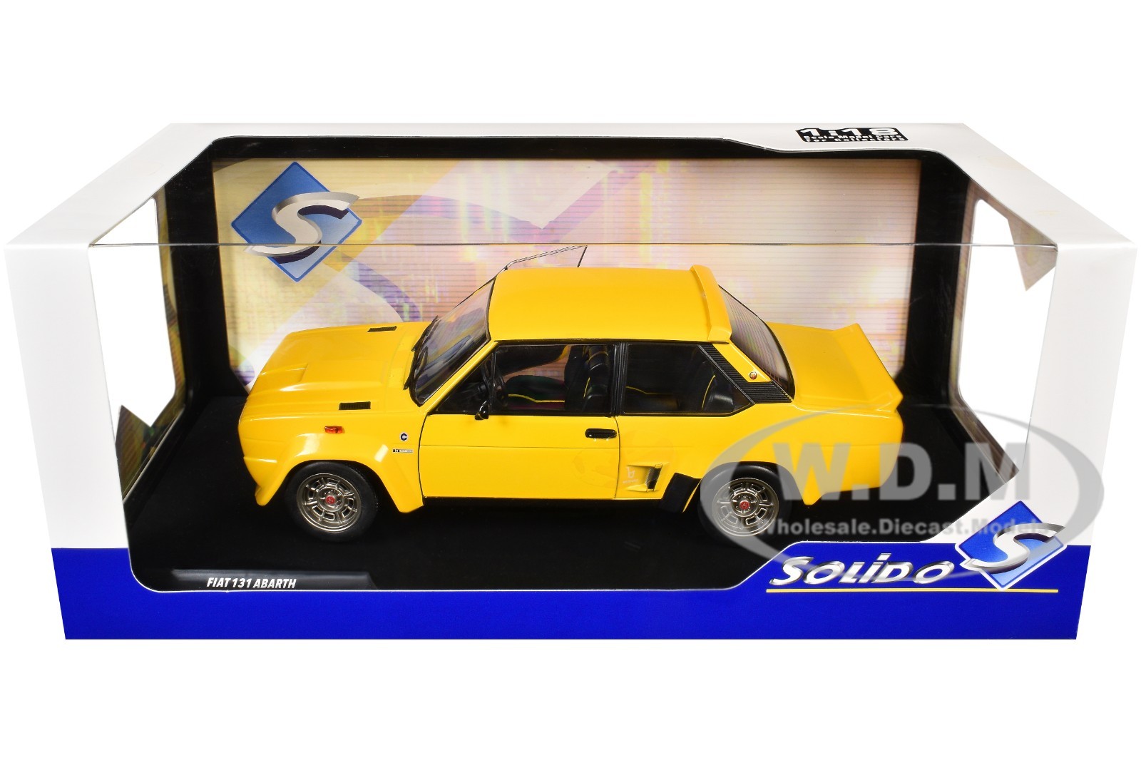 1980 FIAT 131 ABARTH YELLOW 1/18 DIECAST MODEL CAR BY SOLIDO S1806006