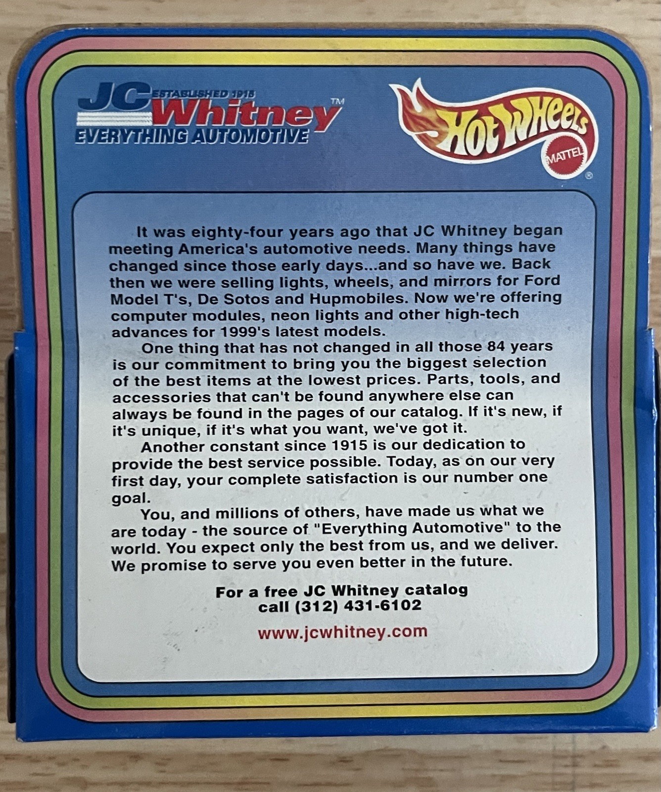 Hot Wheels Special Edition ‘70 Plymouth Roadrunner JC Whitney 1999