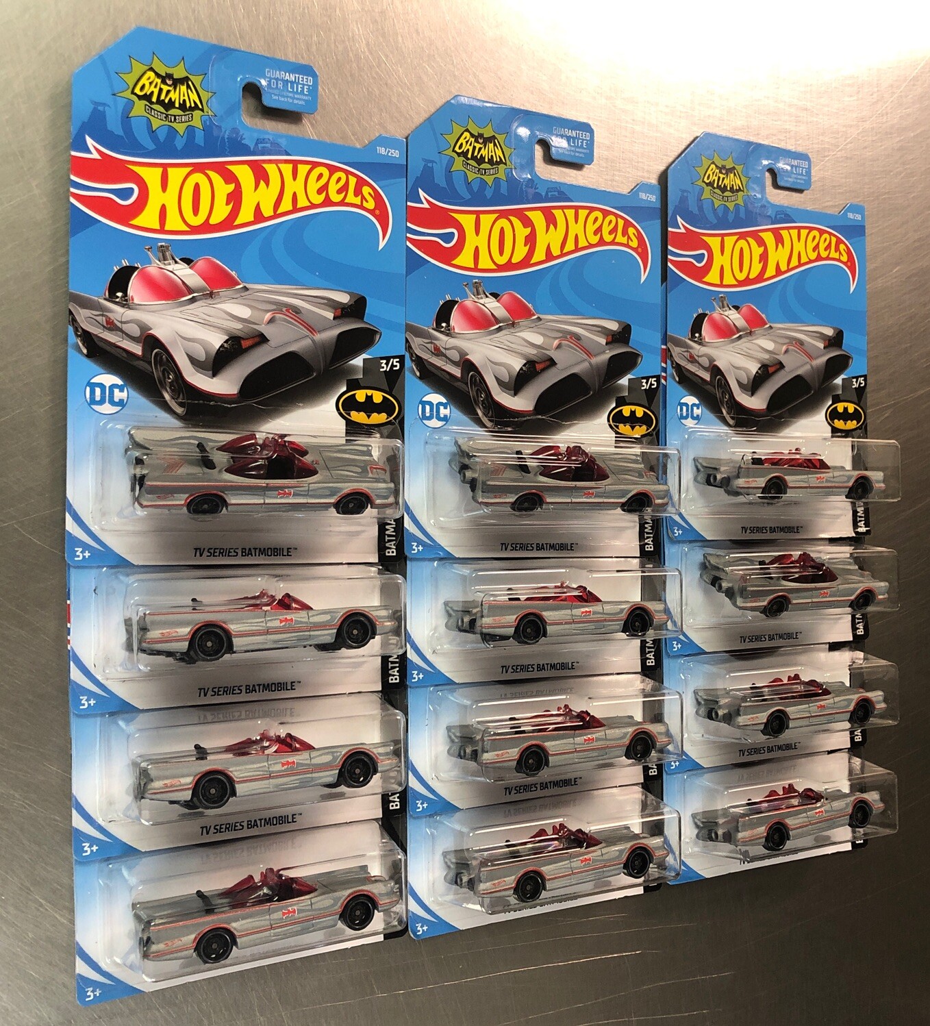 HOT WHEELS CLASSIC TV SERIES BATMOBILE ( LOT OF 12 ) BATMAN DC COMICS GRAY PAINT