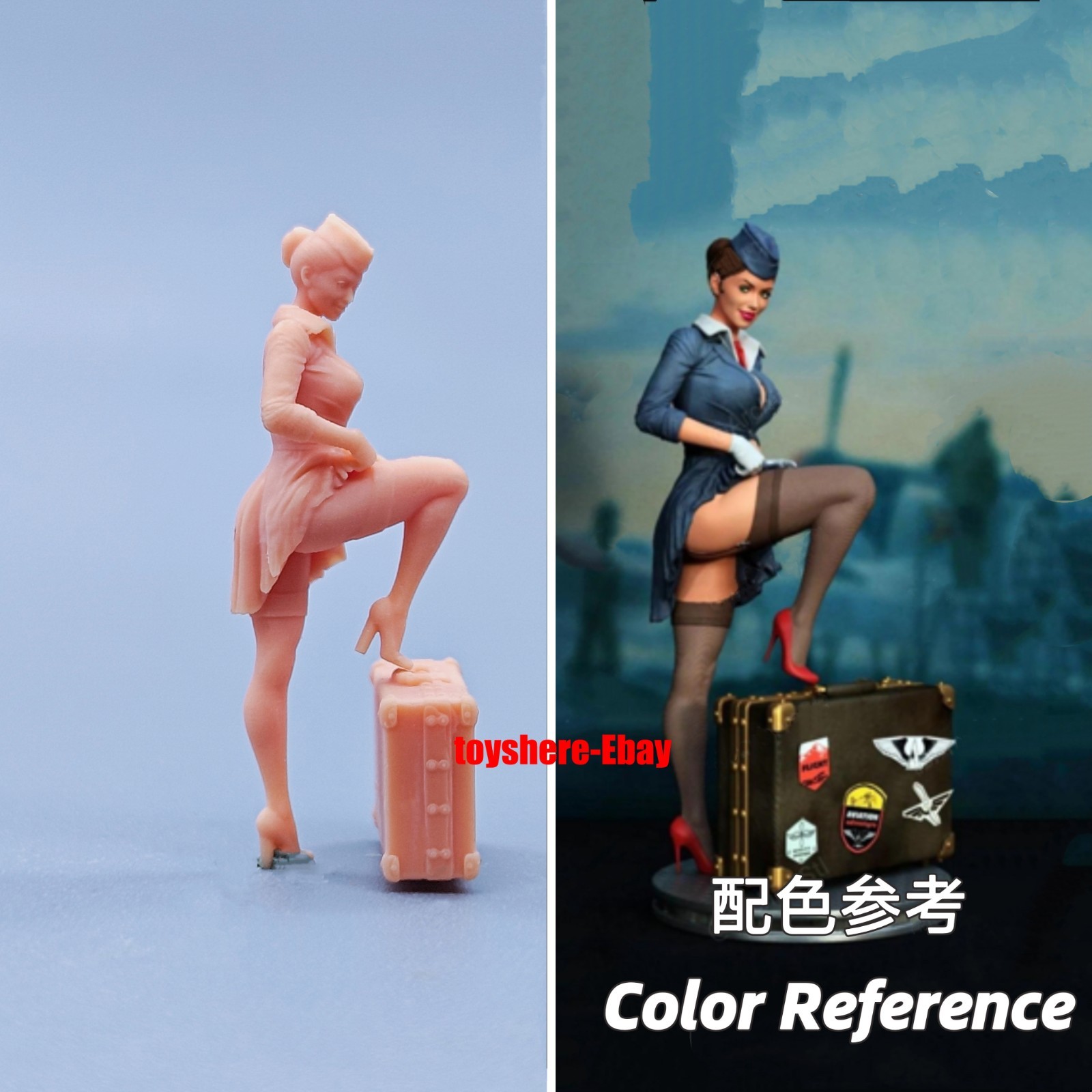 TOY 1/87 1/64 1/43 WW2 sexy Stewardess Girl Miniatures Figures Doll FIT 1:64 CAR