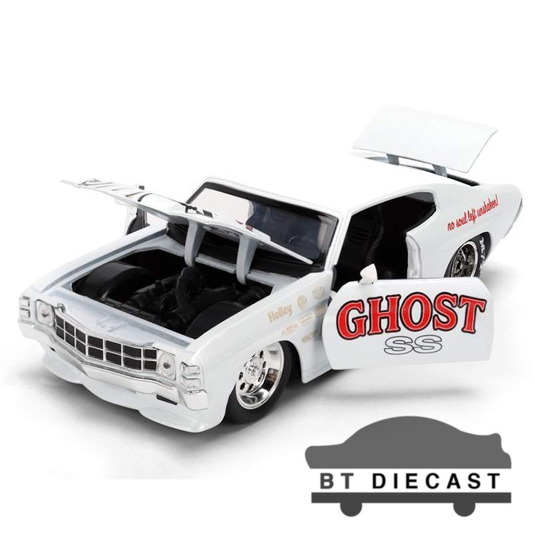 JADA BIGTIME MUSCLE 1971 CHEVY CHEVELLE SS 1/24 GHOST SS WHITE 36636