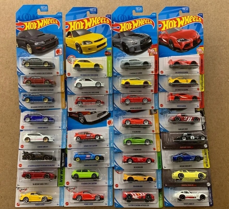 JDM HOT WHEELS GRAB BAG LOT OF 6 RANDOM PULLED JDM NISSAN,HONDA,TOYOTA,MAZDA