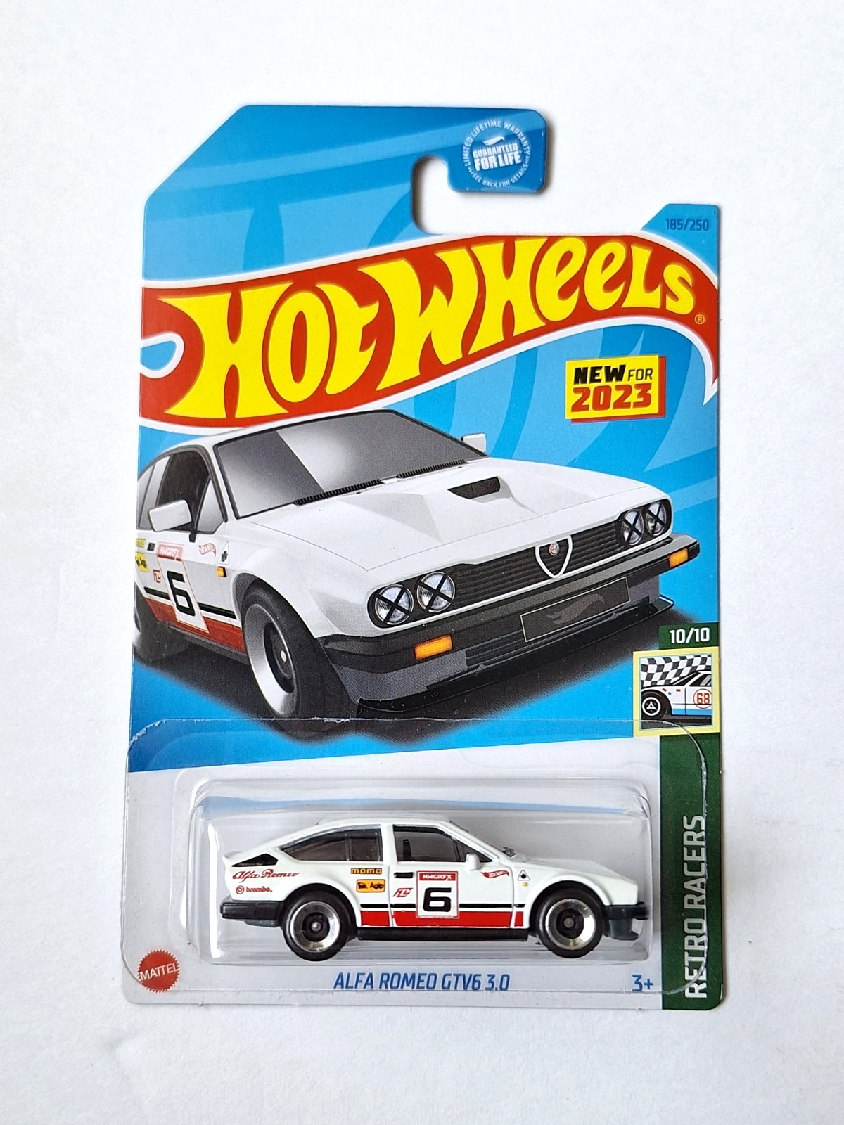 2023 Hot Wheels Alfa Romeo GTV6 3.0 White Retro Racers 10/10 #185/250 Q Case