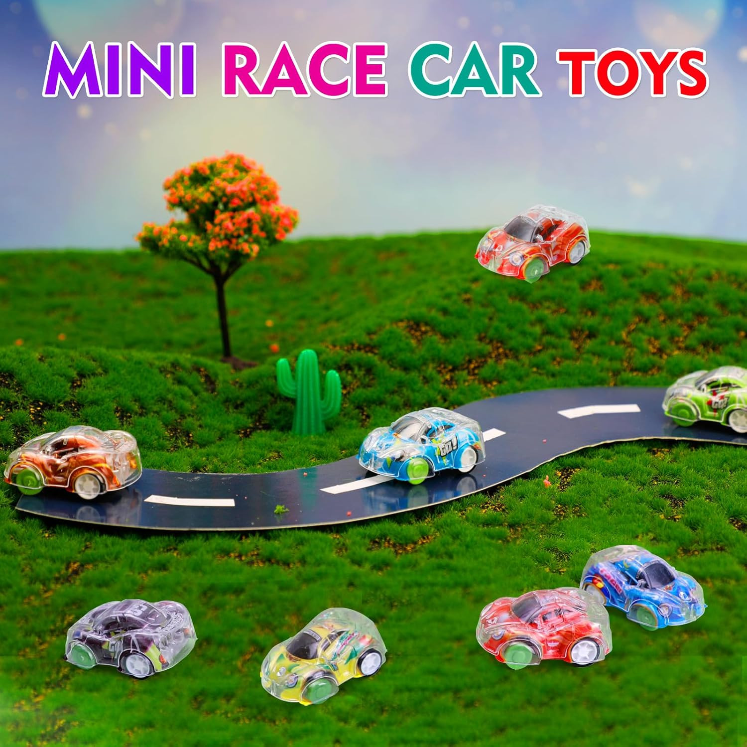 50 Pcs Mini Pull Back Cars, Small Race Car Toys Bulk Party Favors for Kids 4-8 8