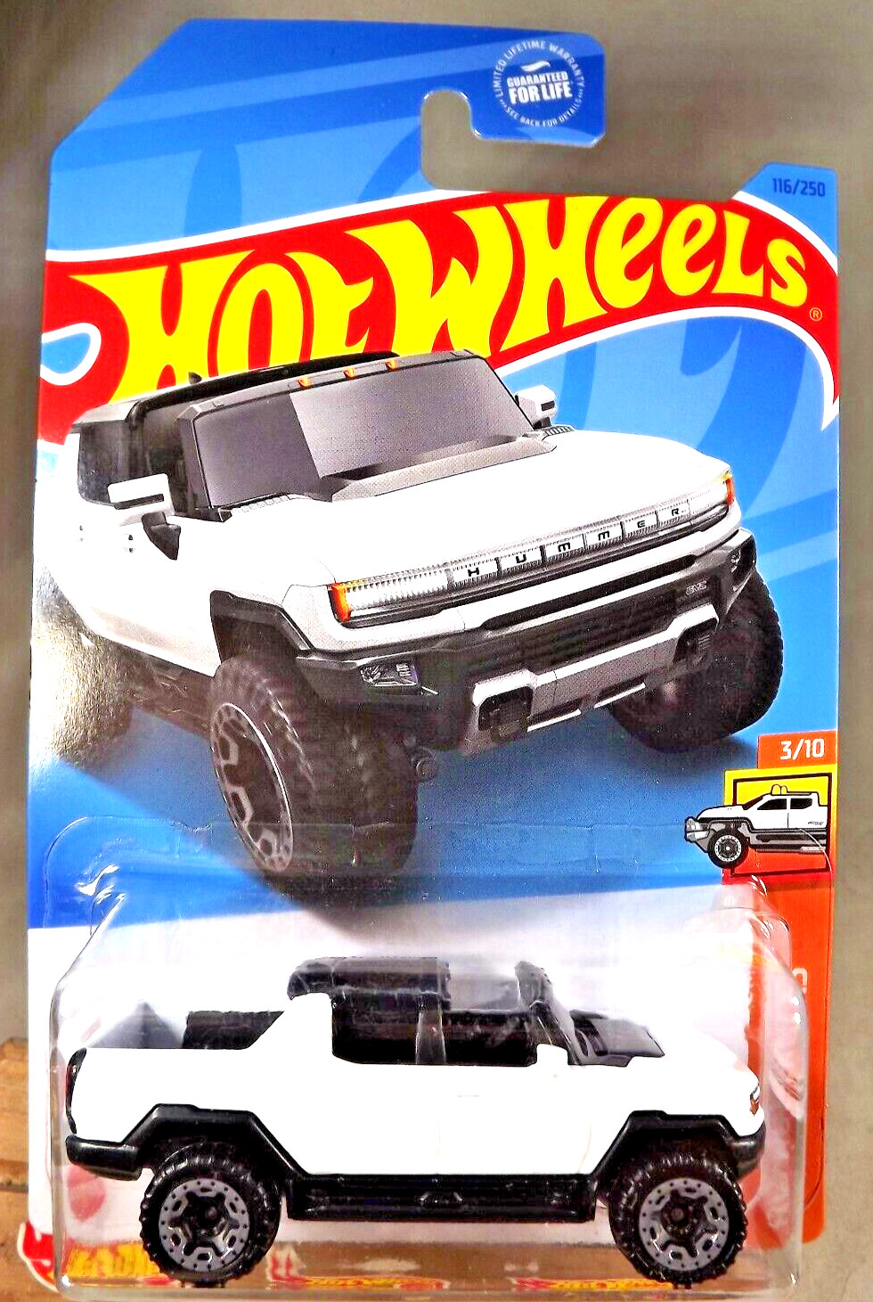 2023 Hot Wheels #116 HW Hot Trucks 3/10 GMC HUMMER EV White Gray Beadloc Sp Rims