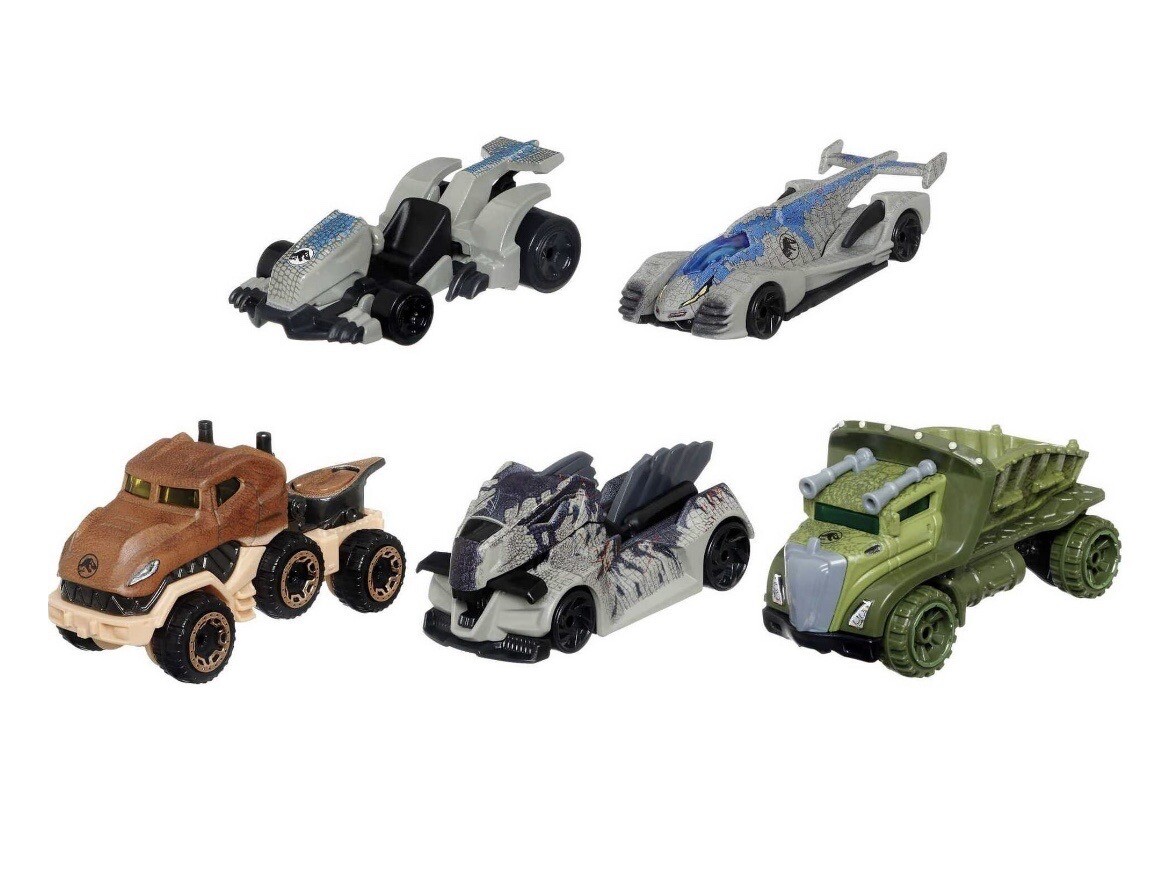 NEW Hot Wheels Character Cars 5 Pack Jurassic World Dominion Collectible Box Set
