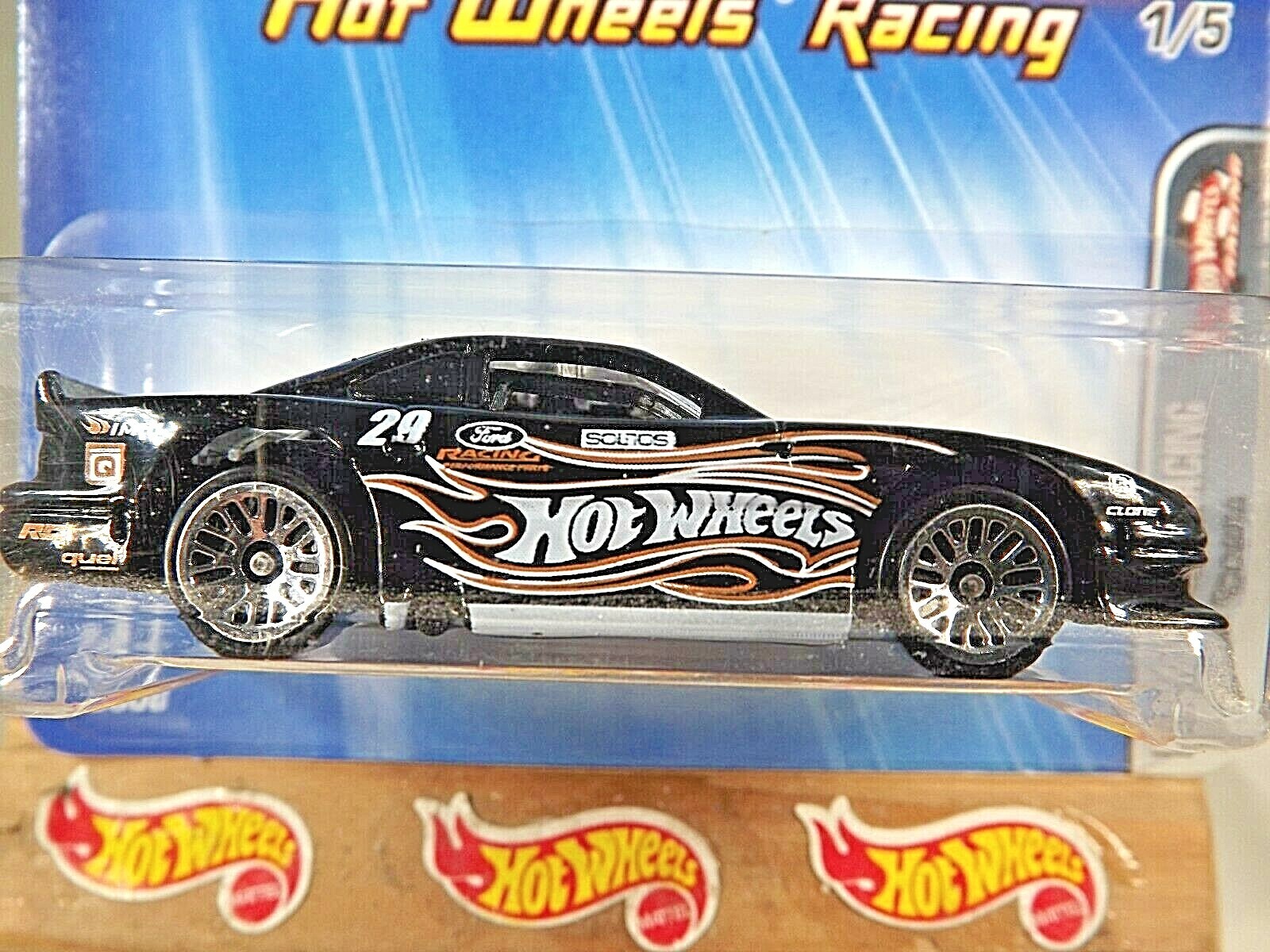 2005 Hot Wheels Kmart #86 Hot Wheels Racing 1/5 MUSTANG COBRA Black w/Lace Sp