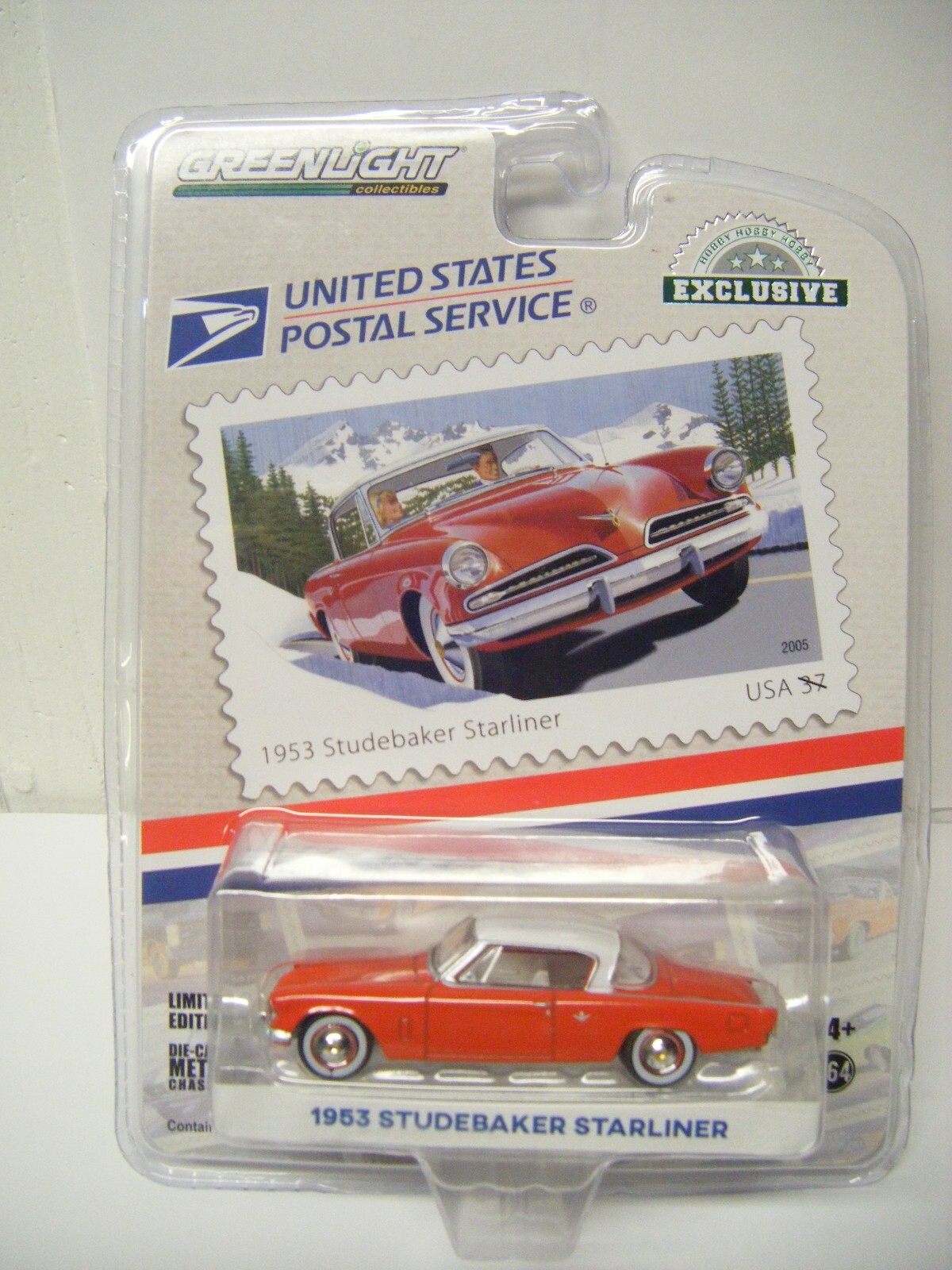 GREENLIGHT HOBBY EXCLUSIVE U.S. POSTAL SERVICE 1953 STUDEBAKER STARLINER