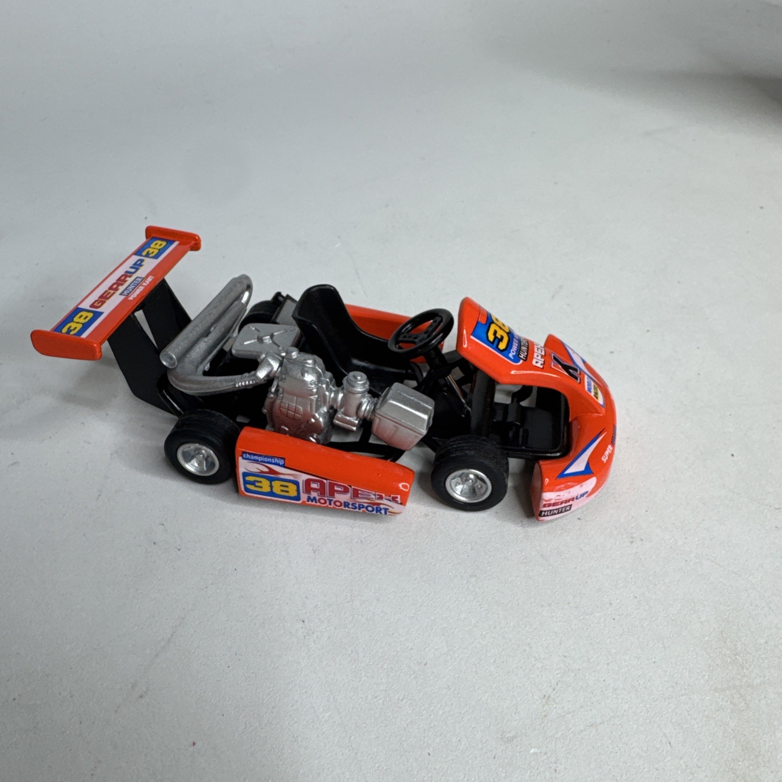 Lot Of 2 Kintoy Diecast GO-karts #38 Gear Up World Racer Pull Back Orange Black
