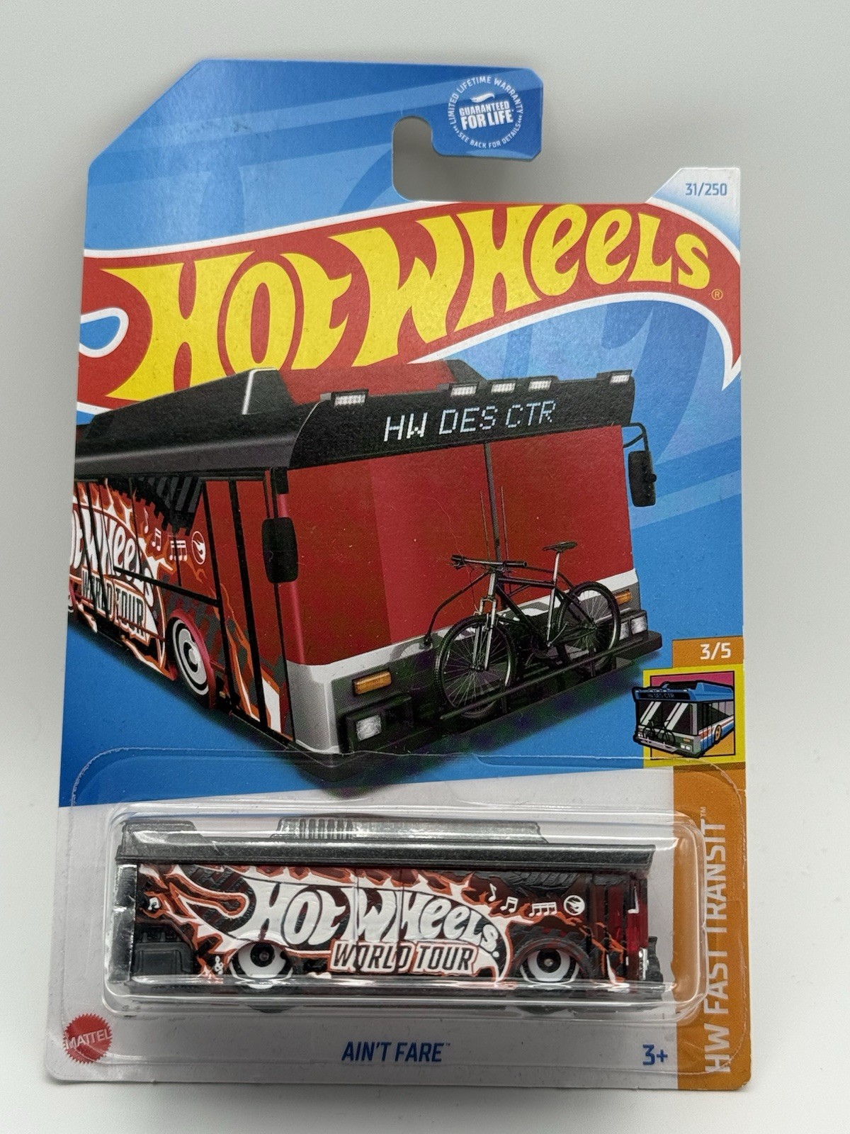 Hot Wheels Treasure Hunt Ain’t Fare 31/250 HW Fast Transit 3/5 Black/Red/White